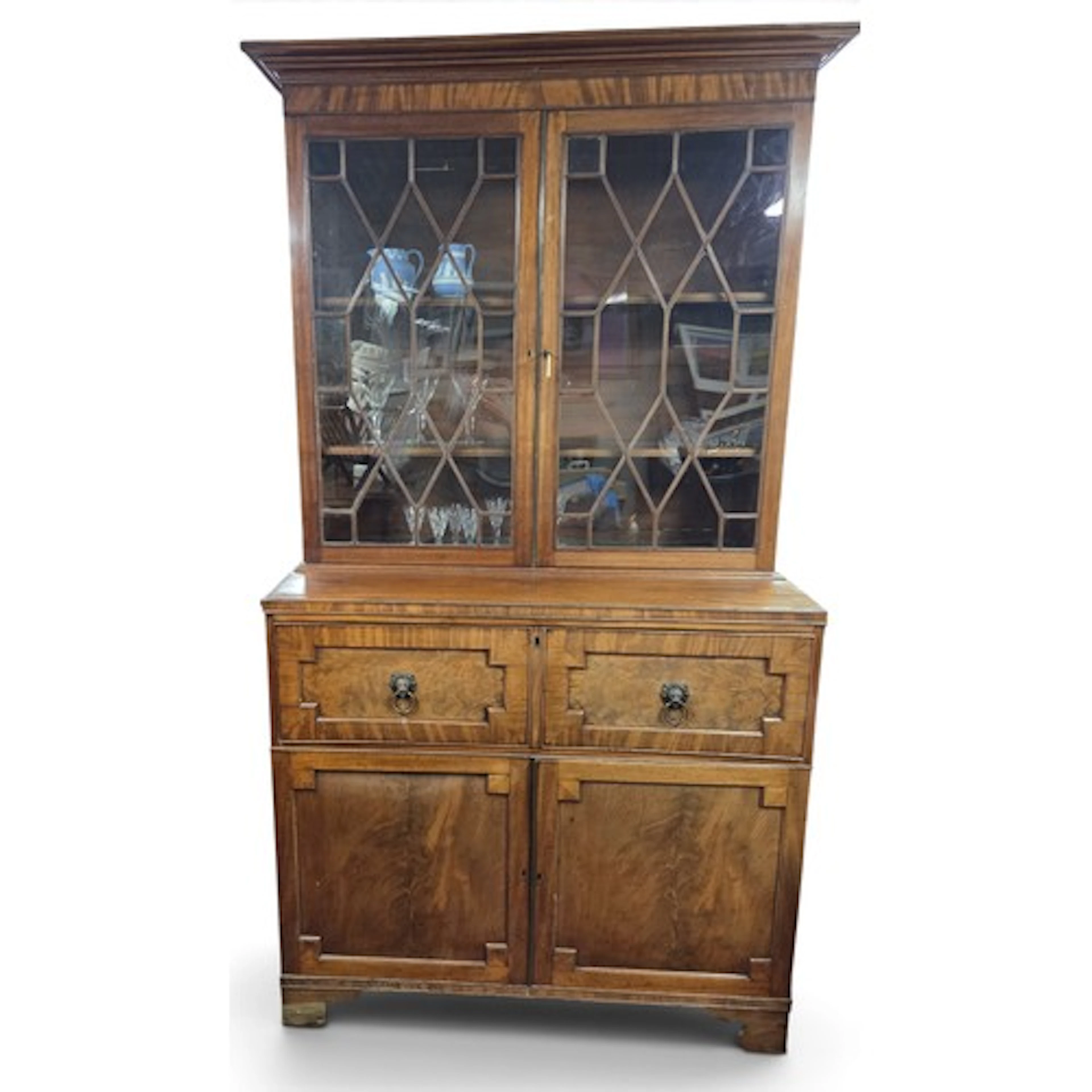 An early Regency Mahogany Secretaire Bookcase with fully fit...