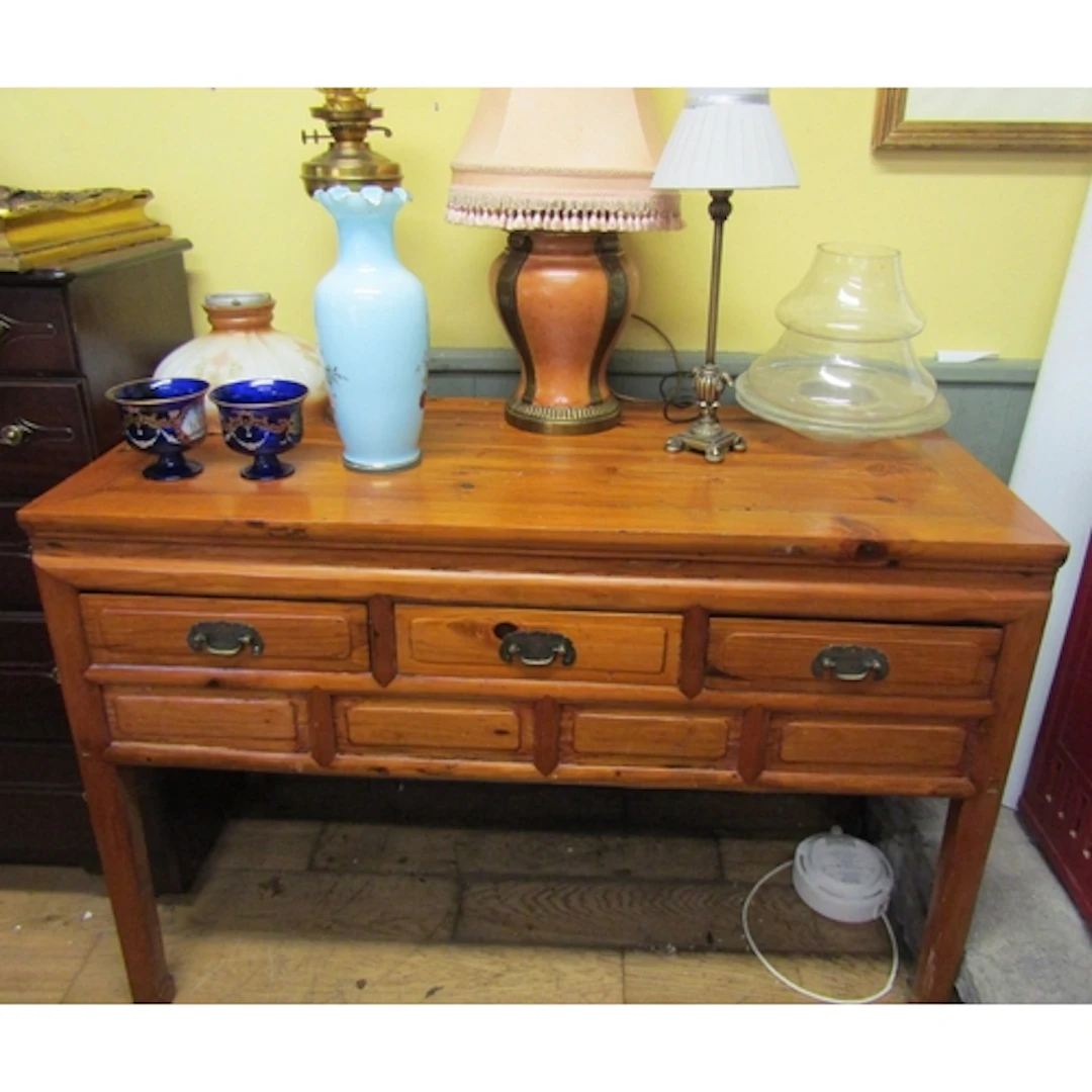 Eastern Rectangular Form Side Table Three Drawers Approximat...