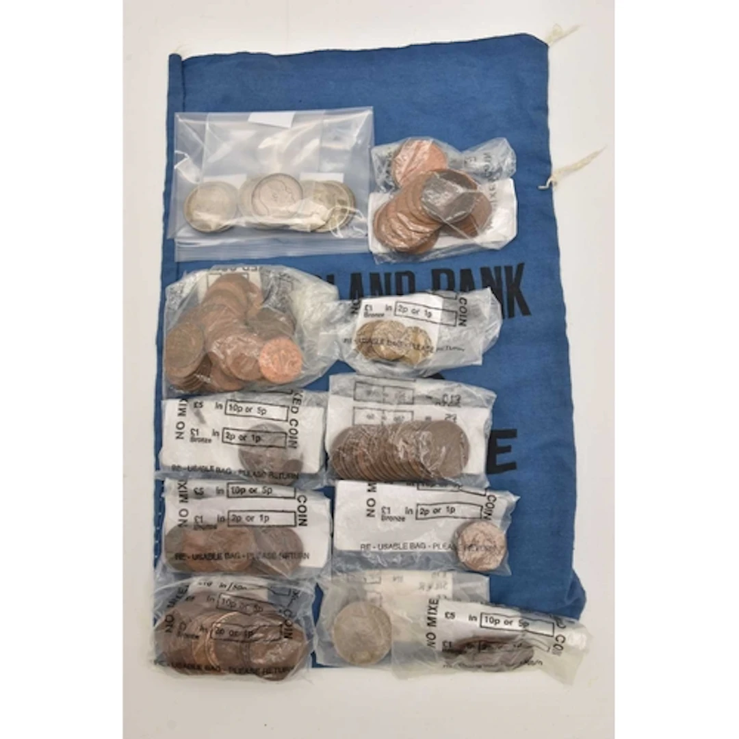 Silver. A box containing pre-decimal coins including a 1906 ...