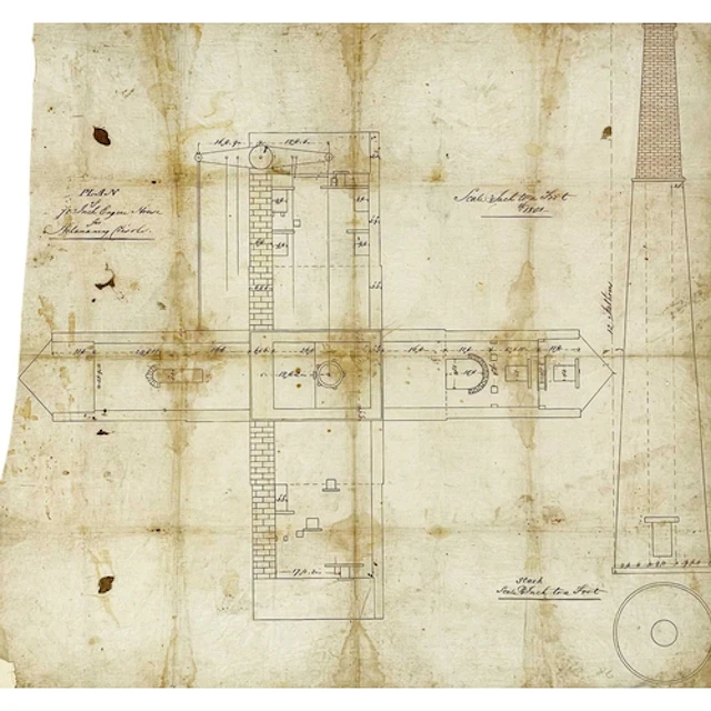 (Cornwall and Mining) Plan of 70 Inch Engine House for Halam...