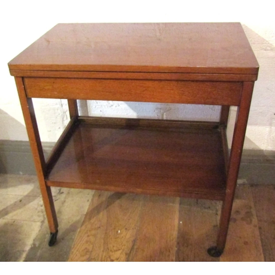 Antique Mahogany Foldover Games Table Restrained Form Good C...