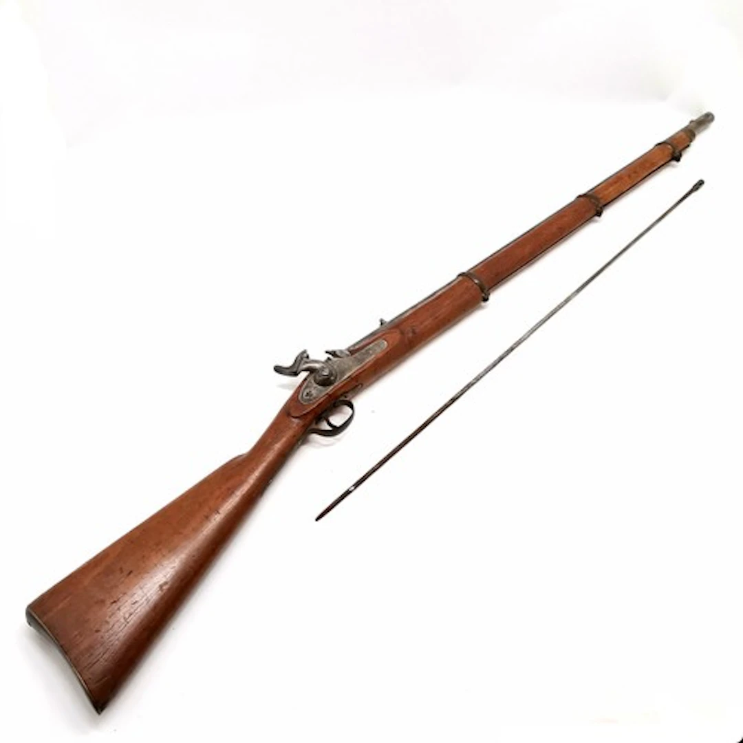 Antique percussion musket 1860 British army issued with towe...