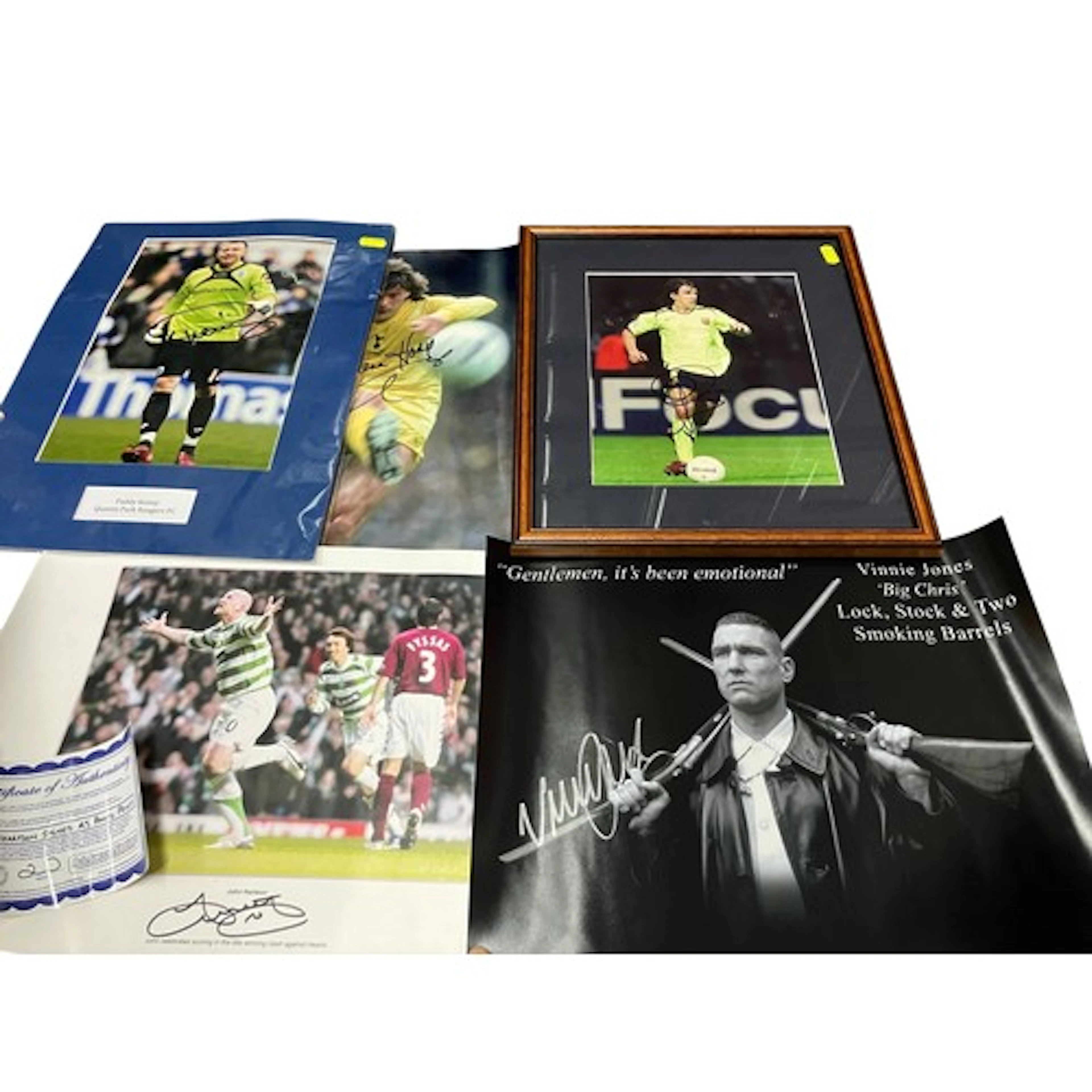 Collection of signed football memorabilia including - 1 x si...