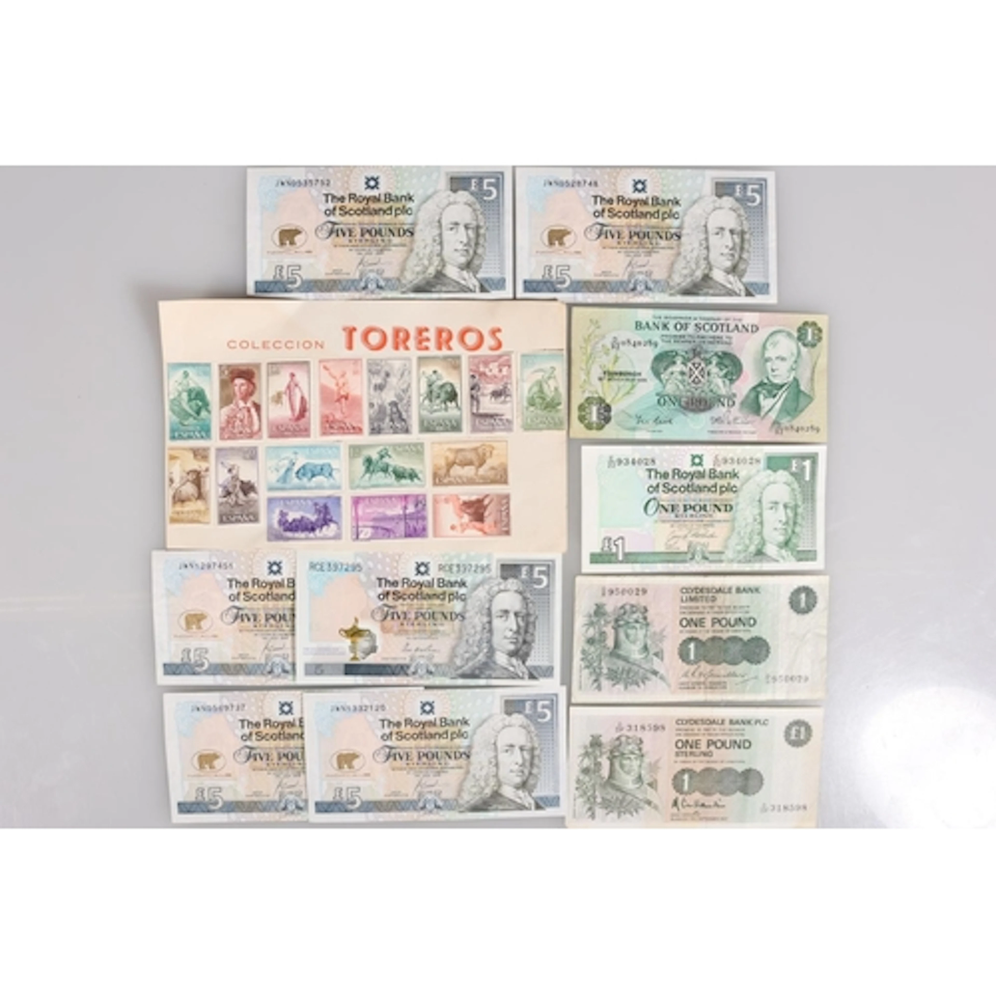 Banknote collection to include THE ROYAL BANK OF SCOTLAND PL...