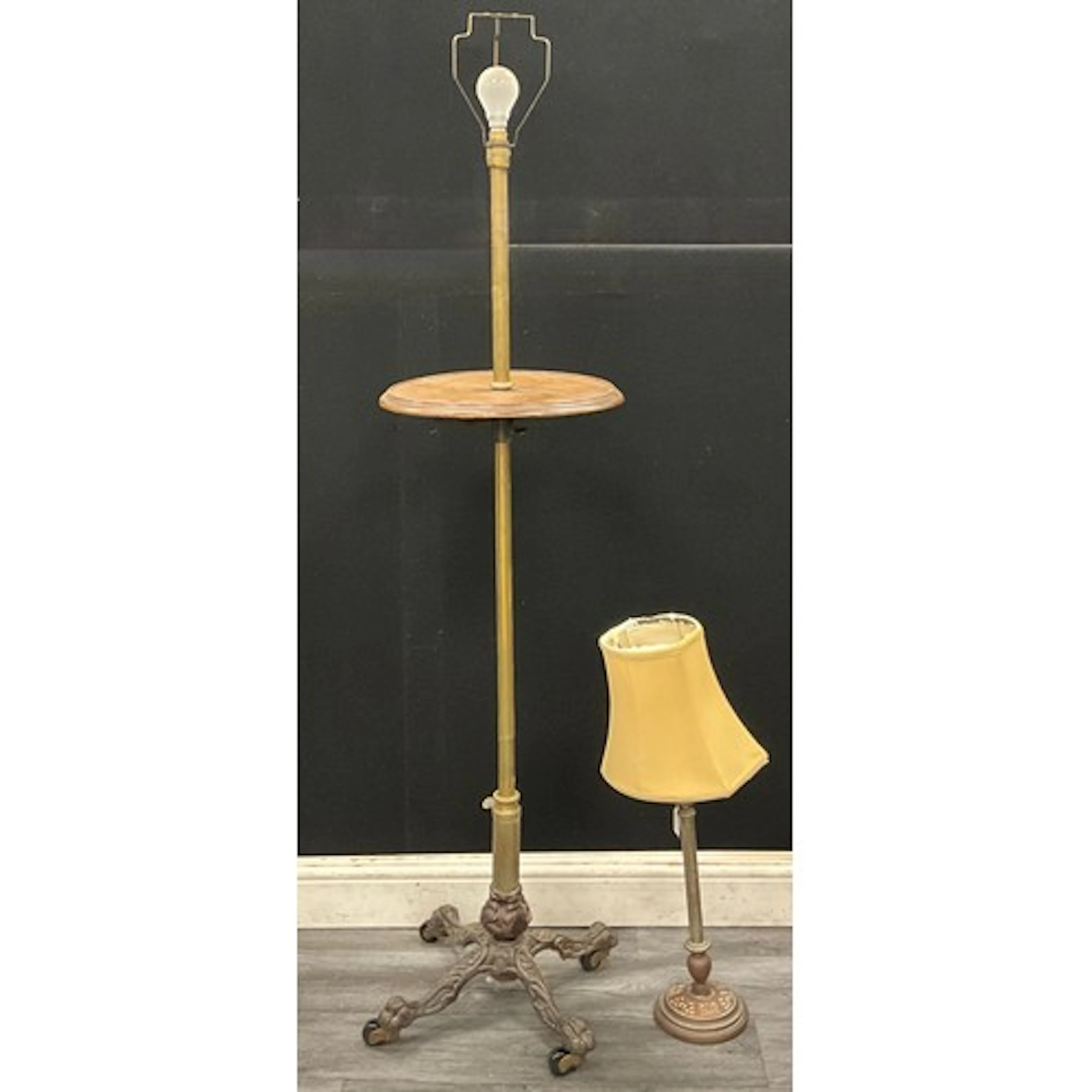 An early 20th century telescopic reading or standard lamp, i...