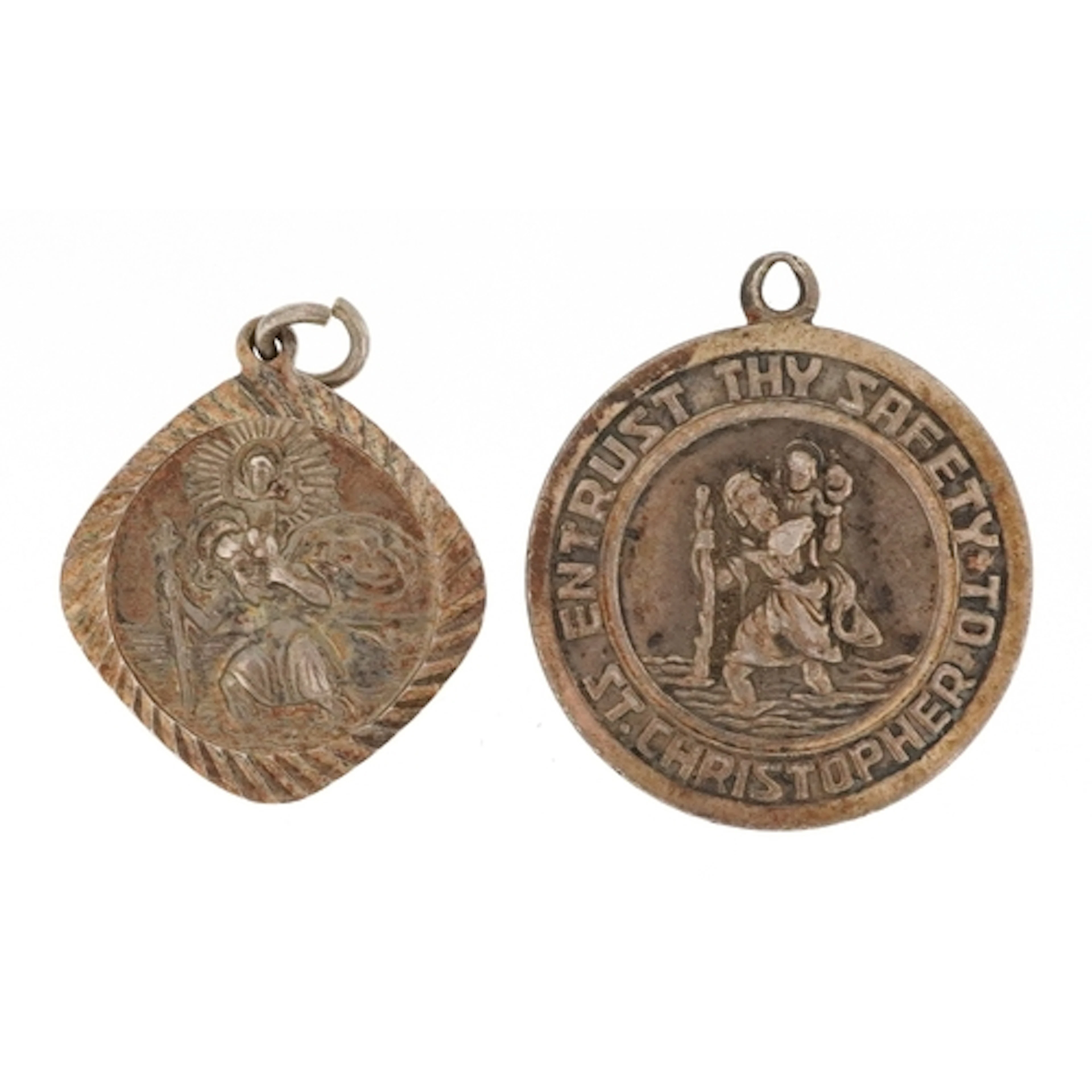 Georg Jensen, two silver St. Christopher pendants, the large...