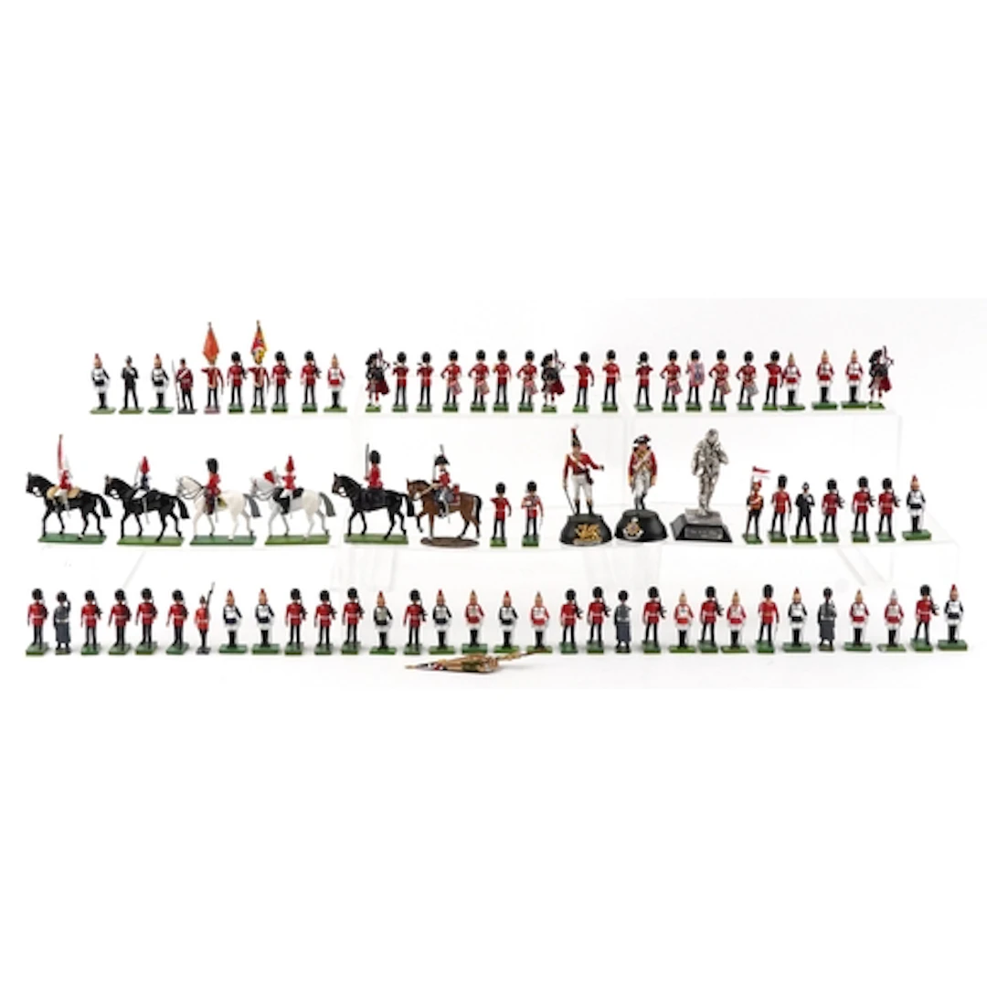 Collection of military interest hand painted lead soldiers, ...