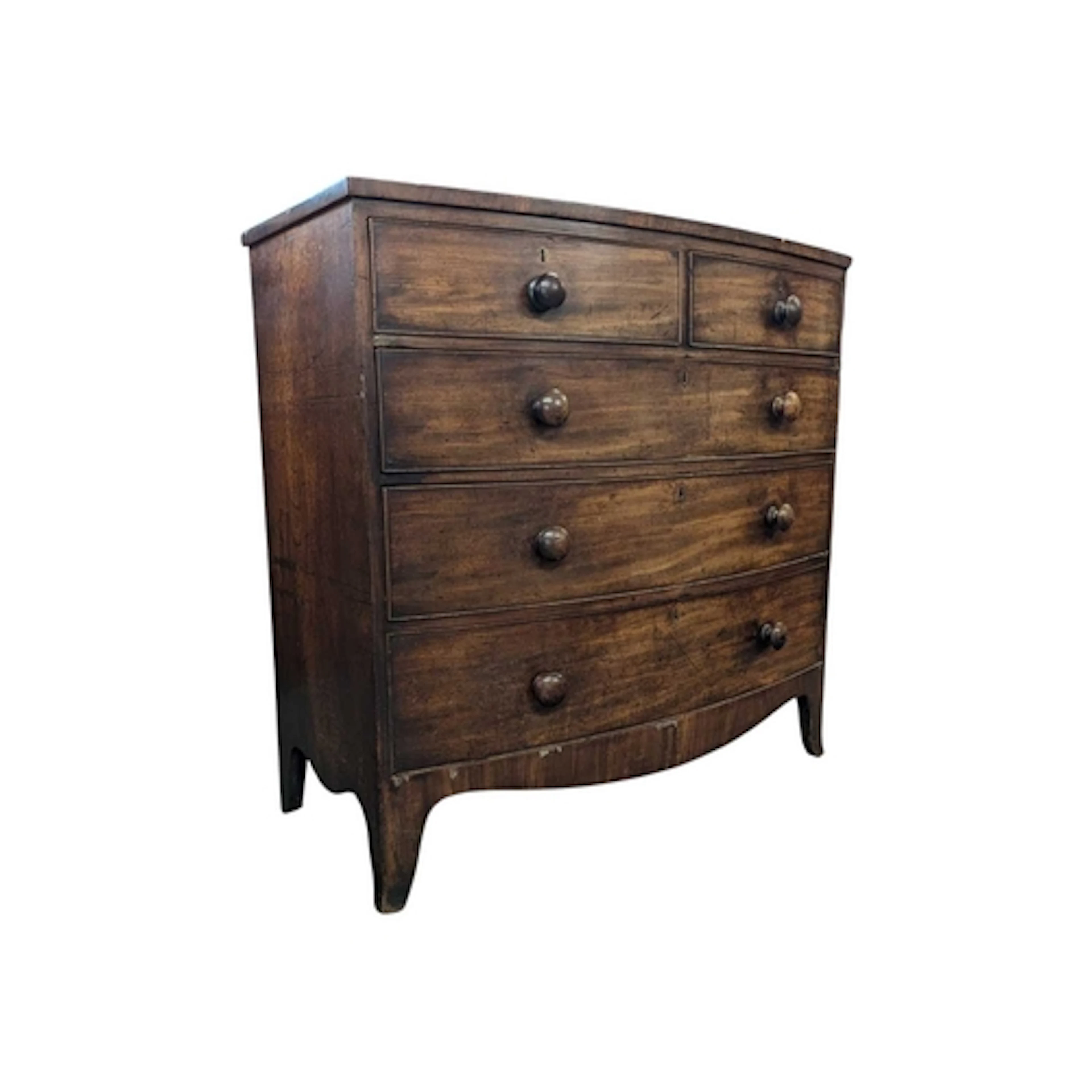 A 19th century Victorian bowfront chest of drawers. The ches...