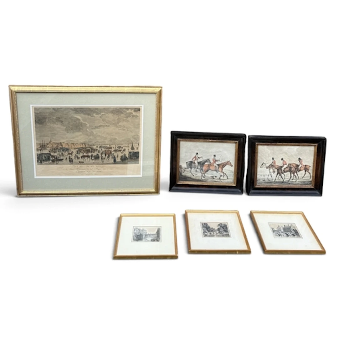 A PAIR OF FOX HUNTING AQUATINTS BY HENRY ALKEN Together with...