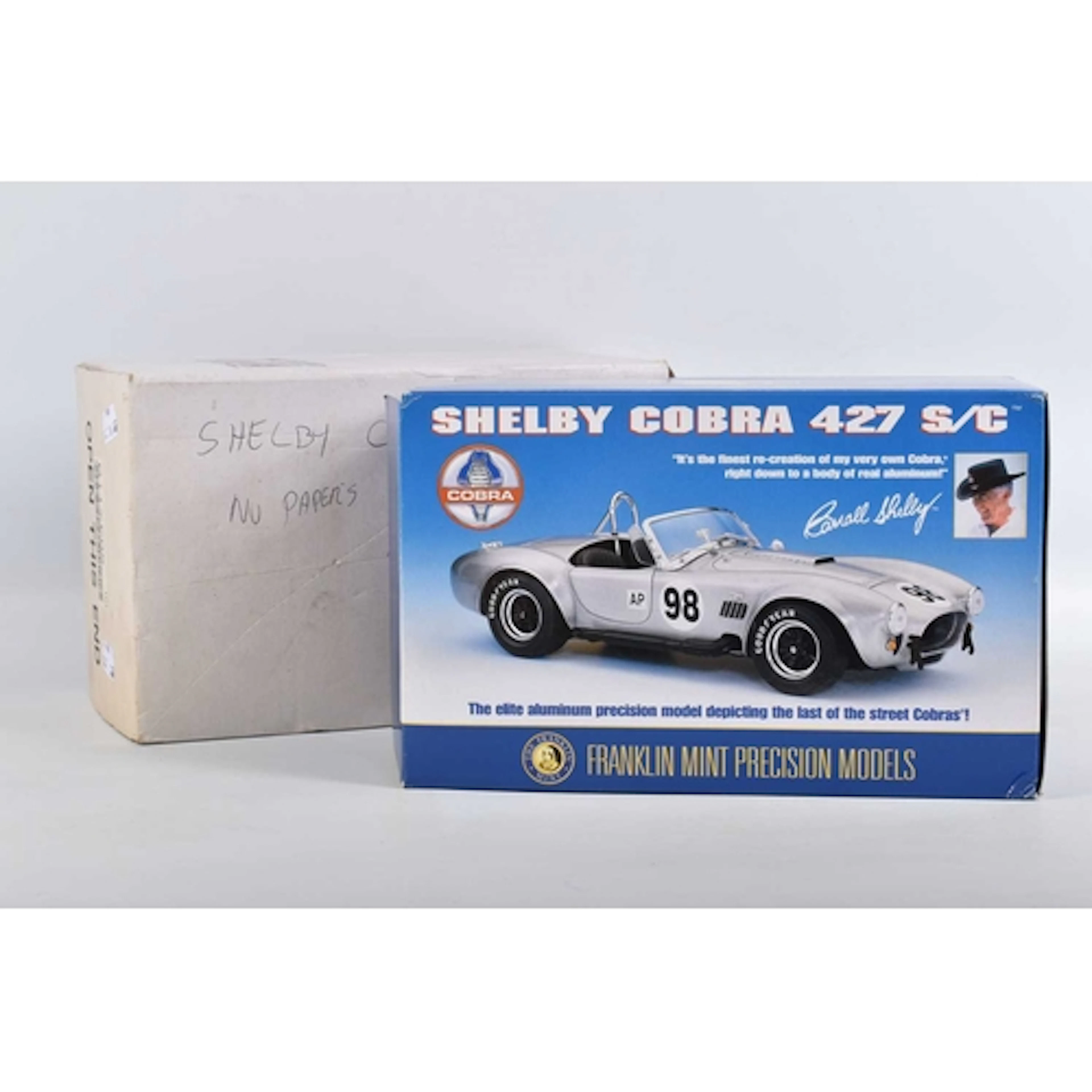 A BOXED 1/24 SCALE DIECAST FRANKLIN MINT SHELBY COBRA 427, n...