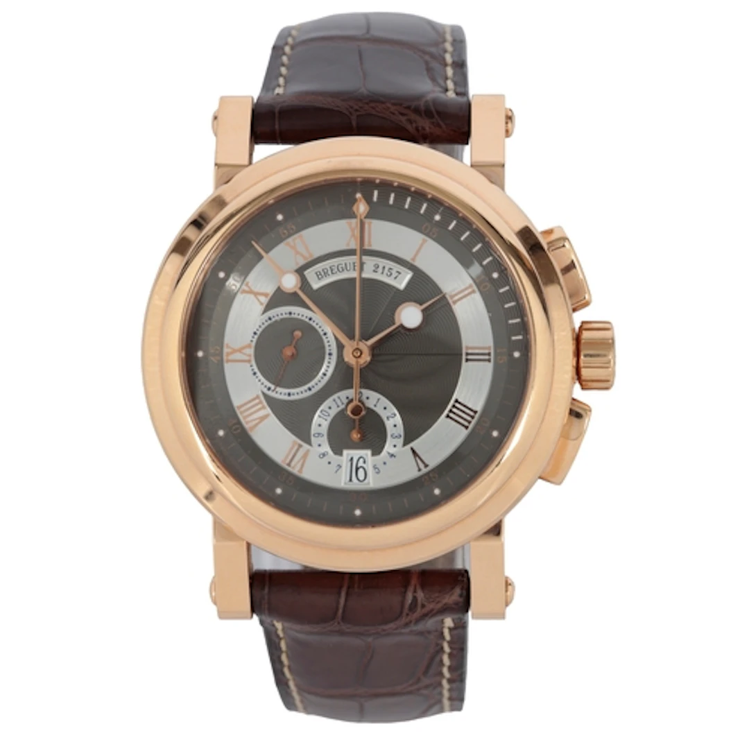 A gentleman's good 2009 18k rose gold Breguet Marine Chronog...