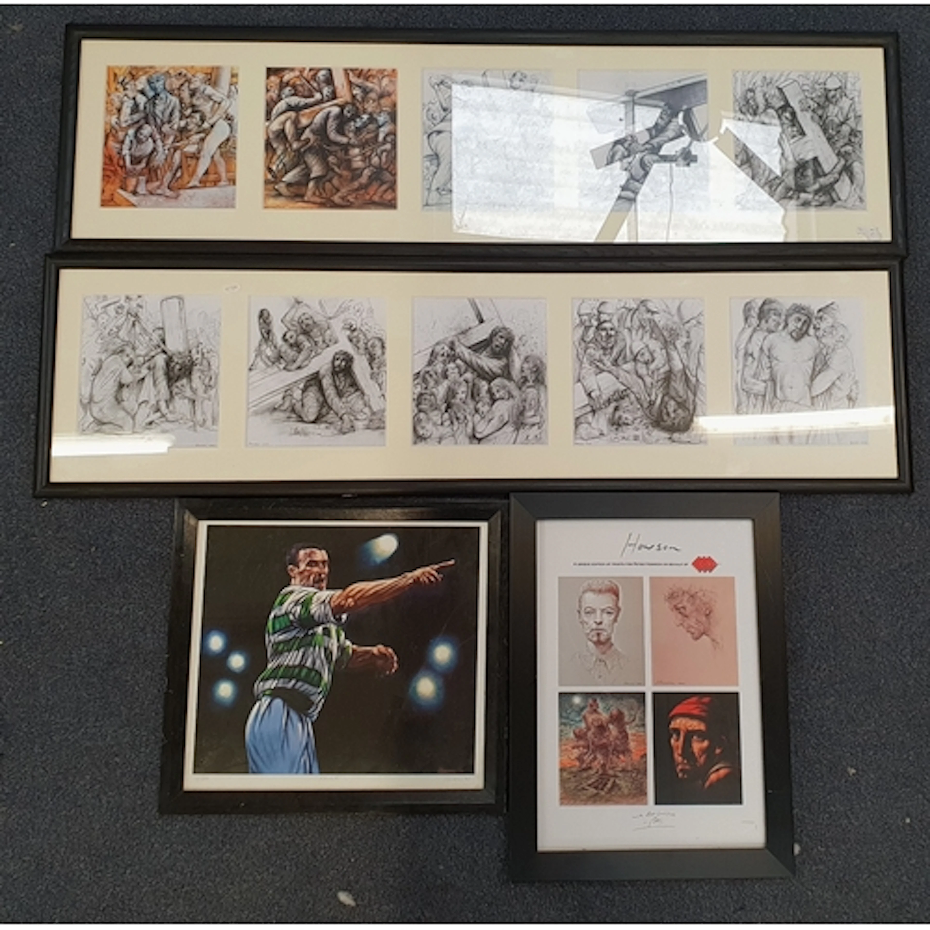 SELECTION OF FOUR PETER HOWSON PRINTS including two featuri...