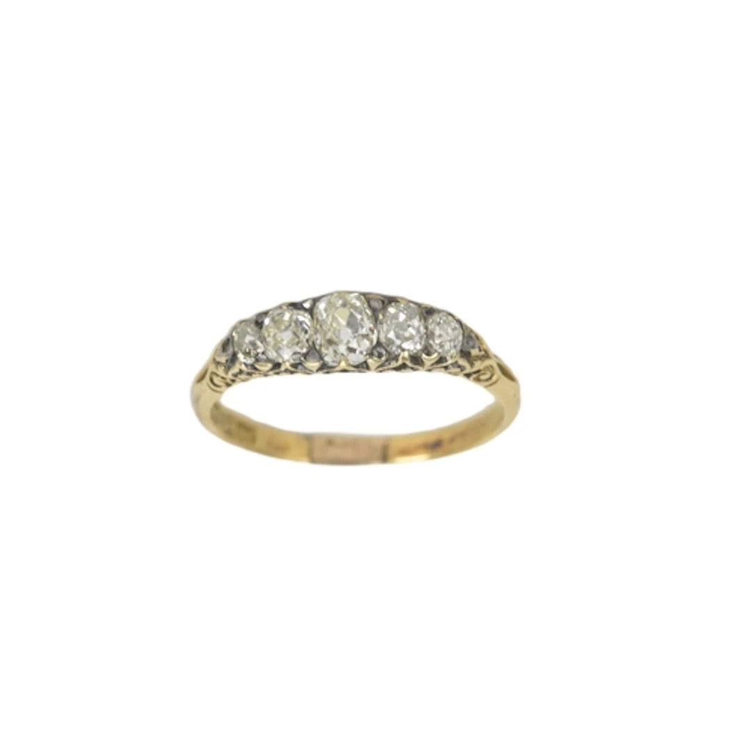 An early 20th century diamond 18ct gold engagement ring, set...