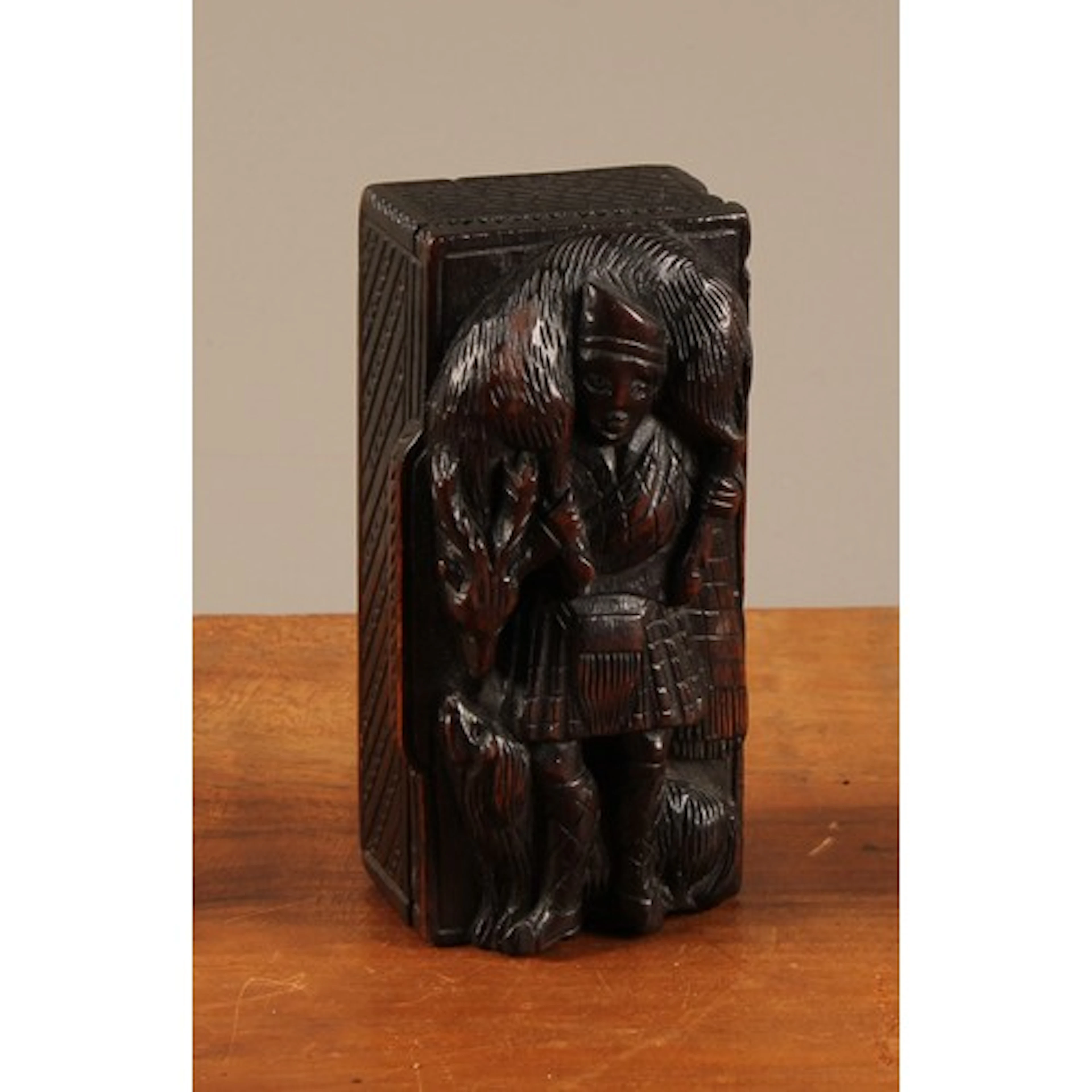 Treen - a 19th century Scottish snuff or tobacco box, in the...