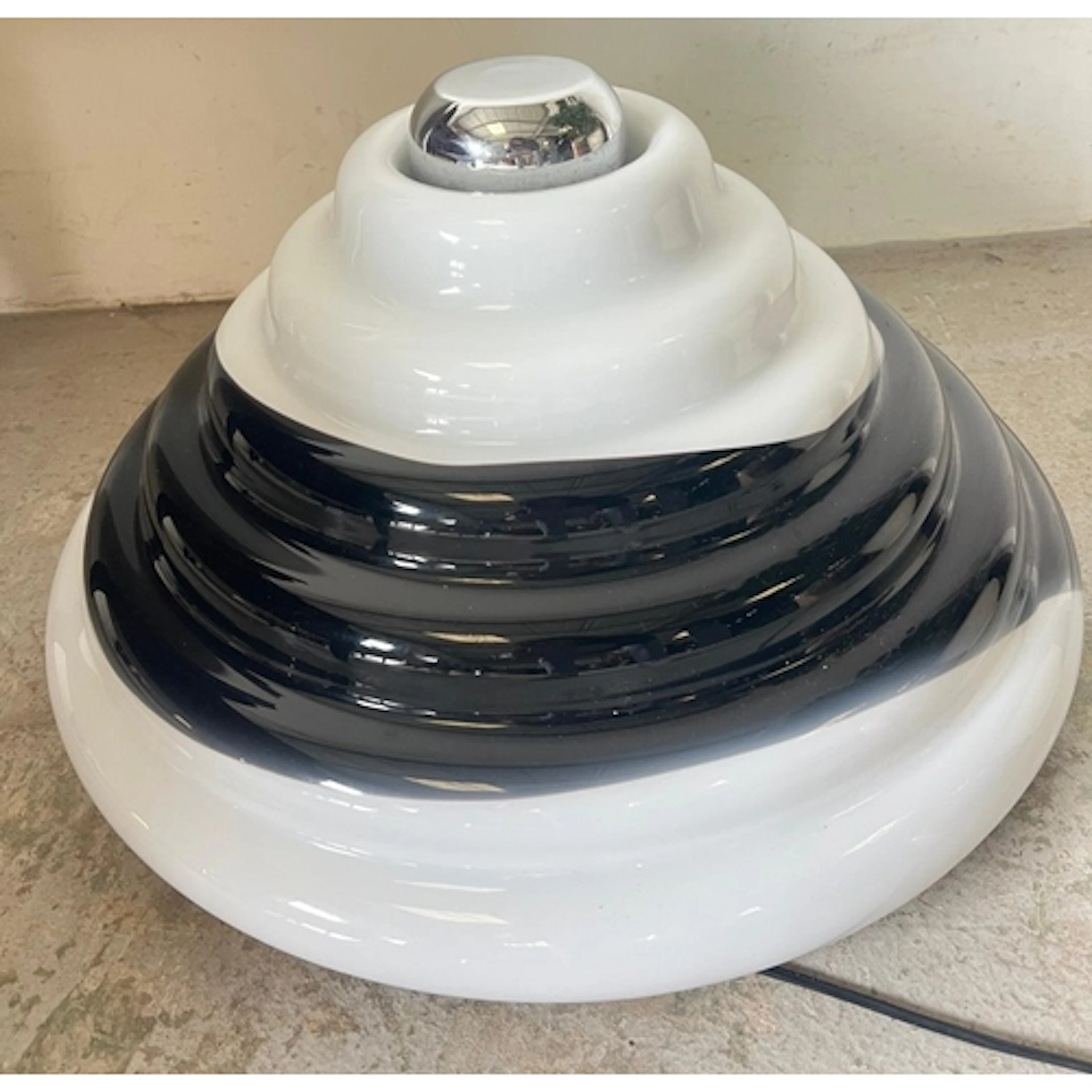 A stepped Deco glass table lamp in a Murano style.