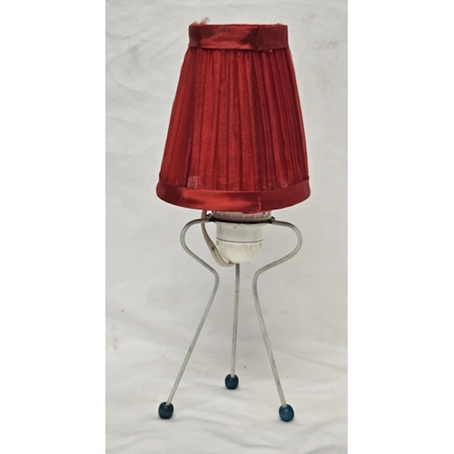 Vintage European Atomic Tripod Lamp, white supports with blu...