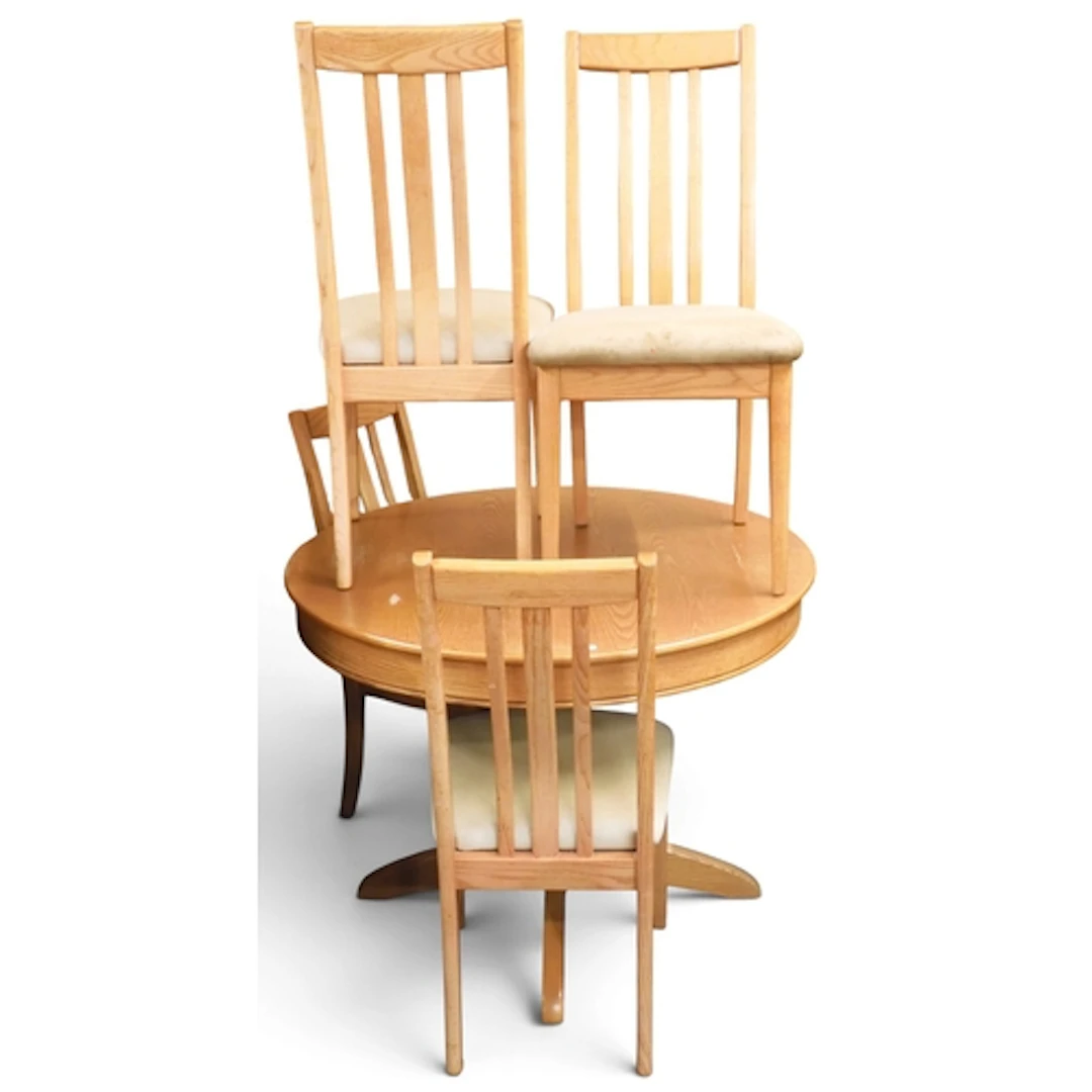 A 20th century elm White and Newton circular extending dinin...