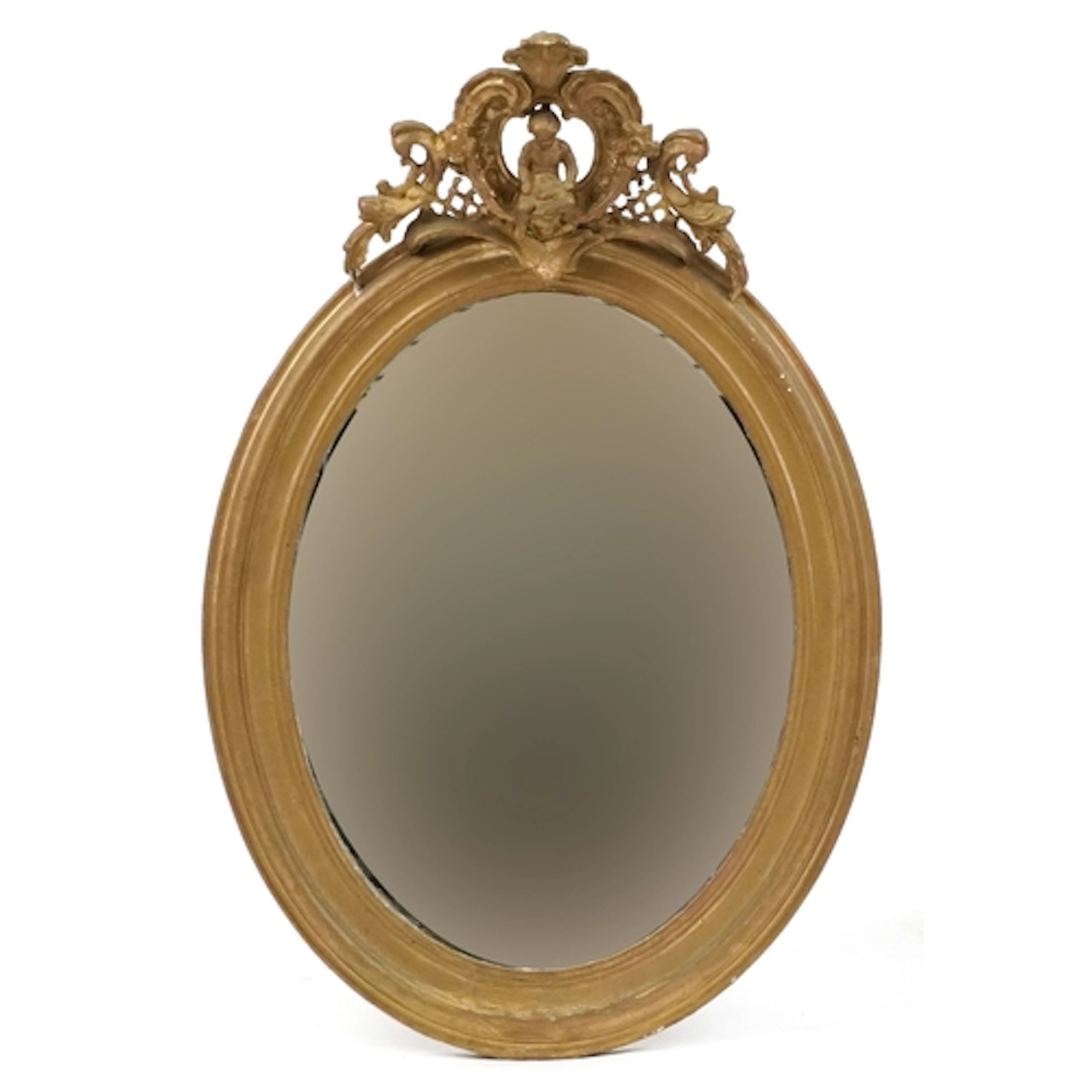 19th century gilt framed oval giltwood and gesso wall mirror...
