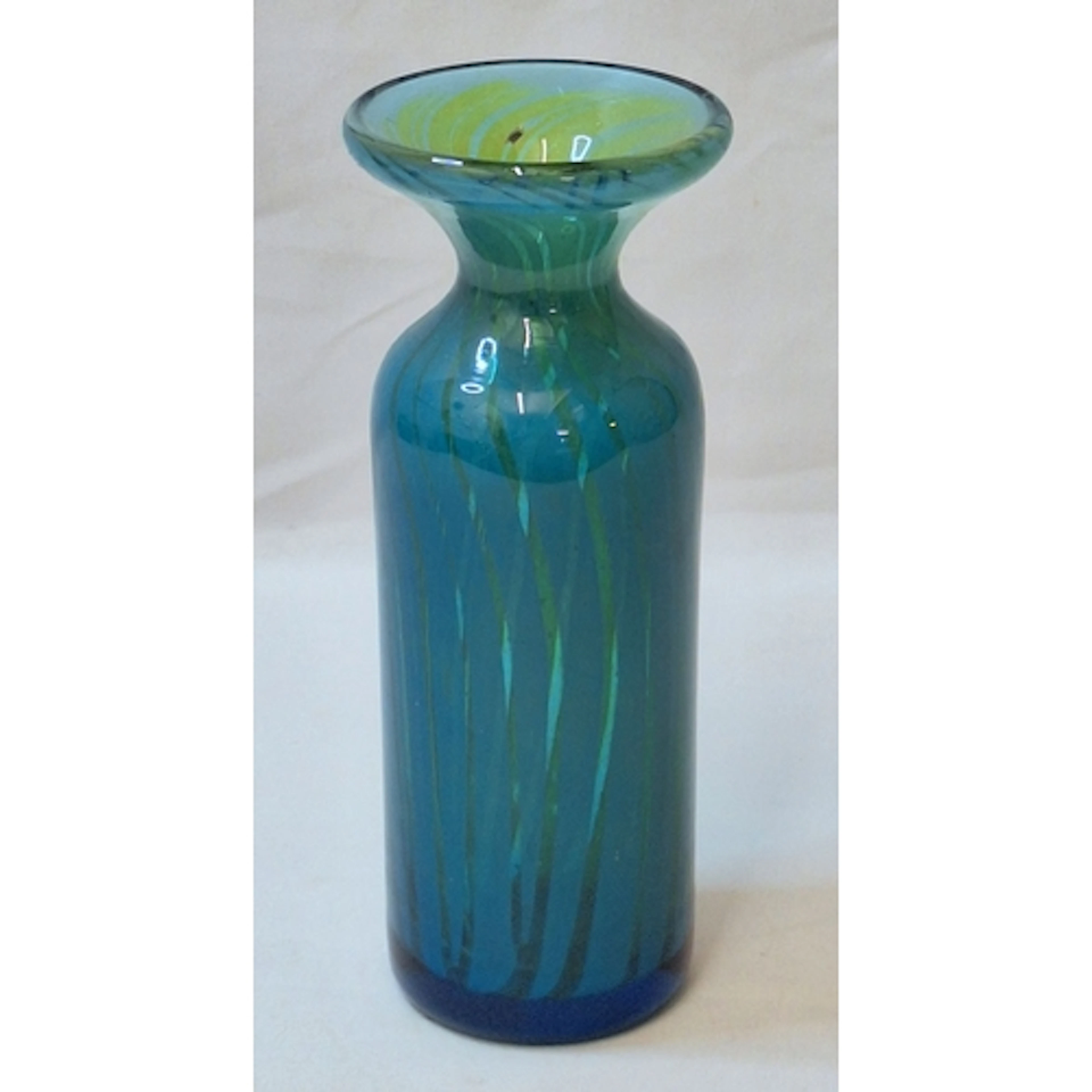 Vintage Signed Mdina Sea & Sand vase with flared rimmed top ...