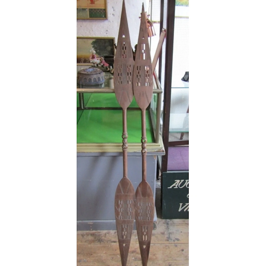 Pair of Old Tribal Spears Each Approximately 6ft High and Ol...