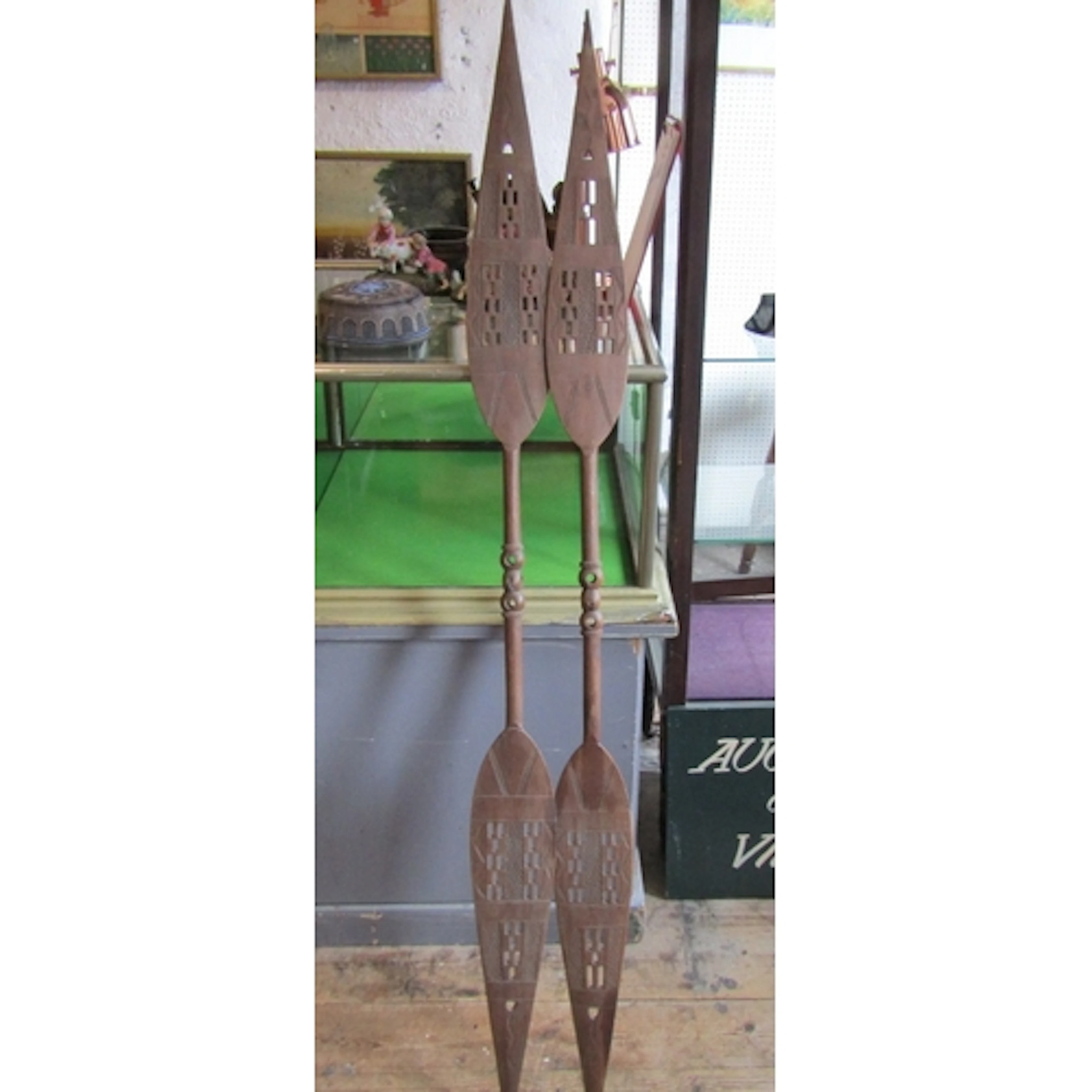 Pair of Old Tribal Spears Each Approximately 6ft High and Ol...