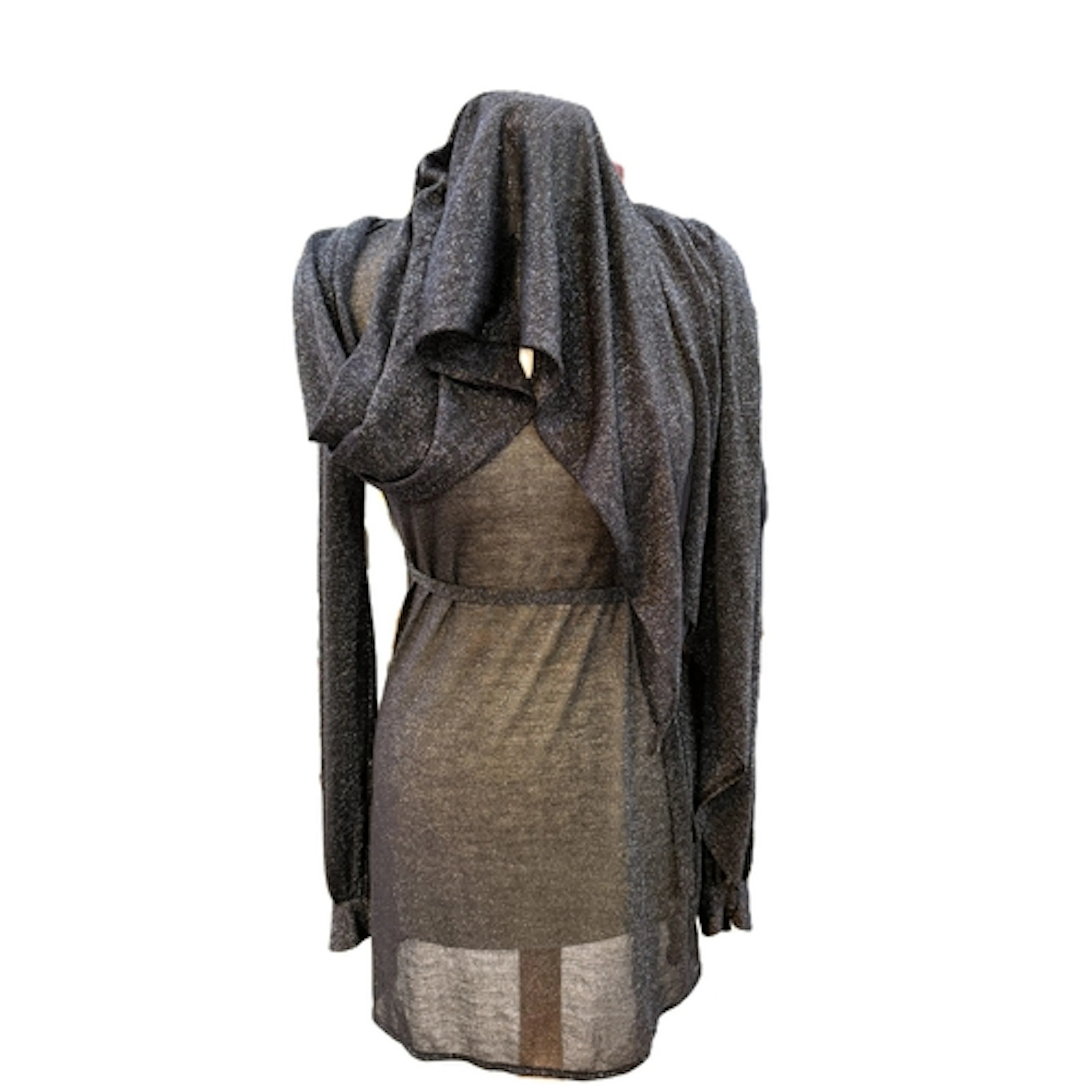 A vintage late 1960's / early 1970's sheer black lurex mini ...