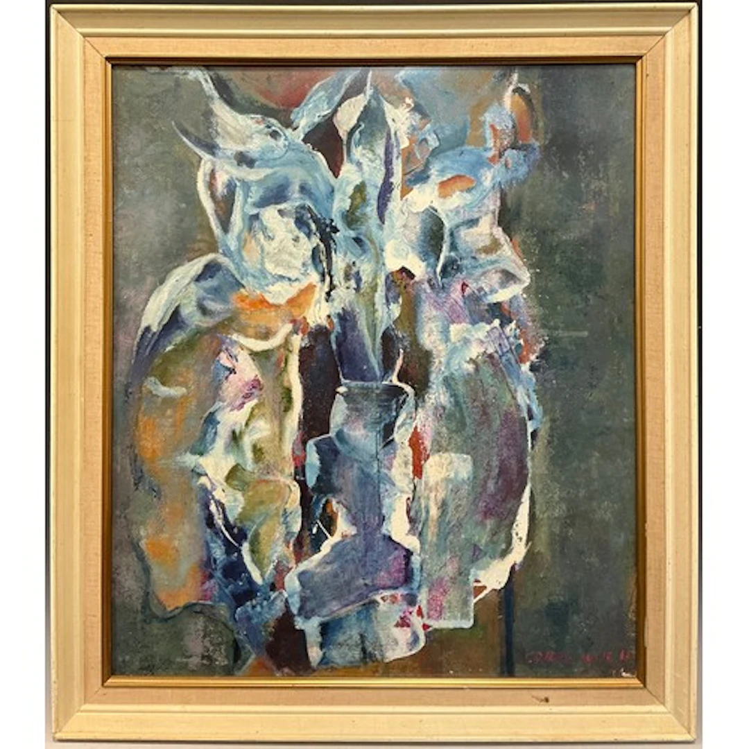 Doreen Lowe (British, 1932-2016) Abstract signed, oil on b...