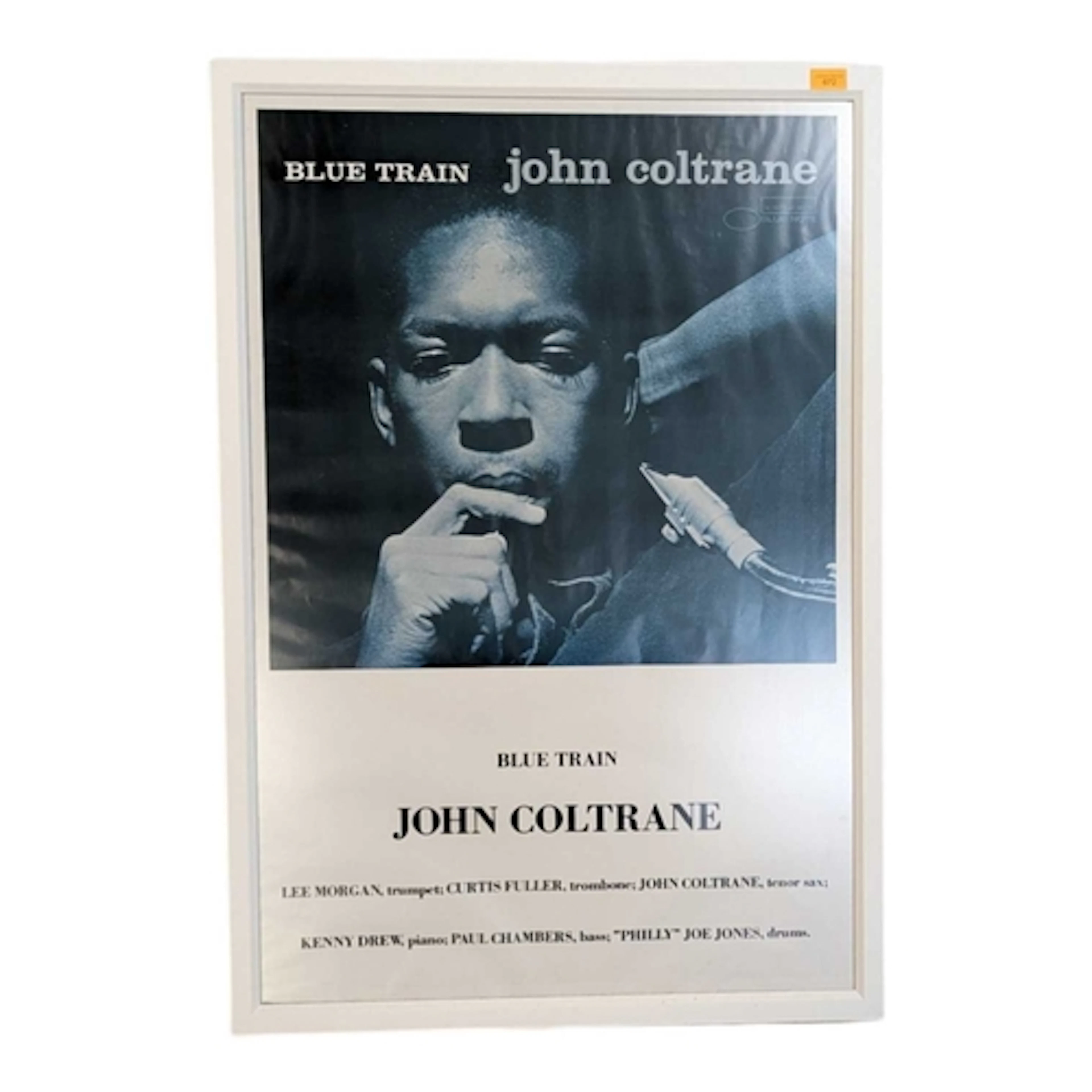 A vintage 20th century John Coltrane Blue Train poster. Feat...