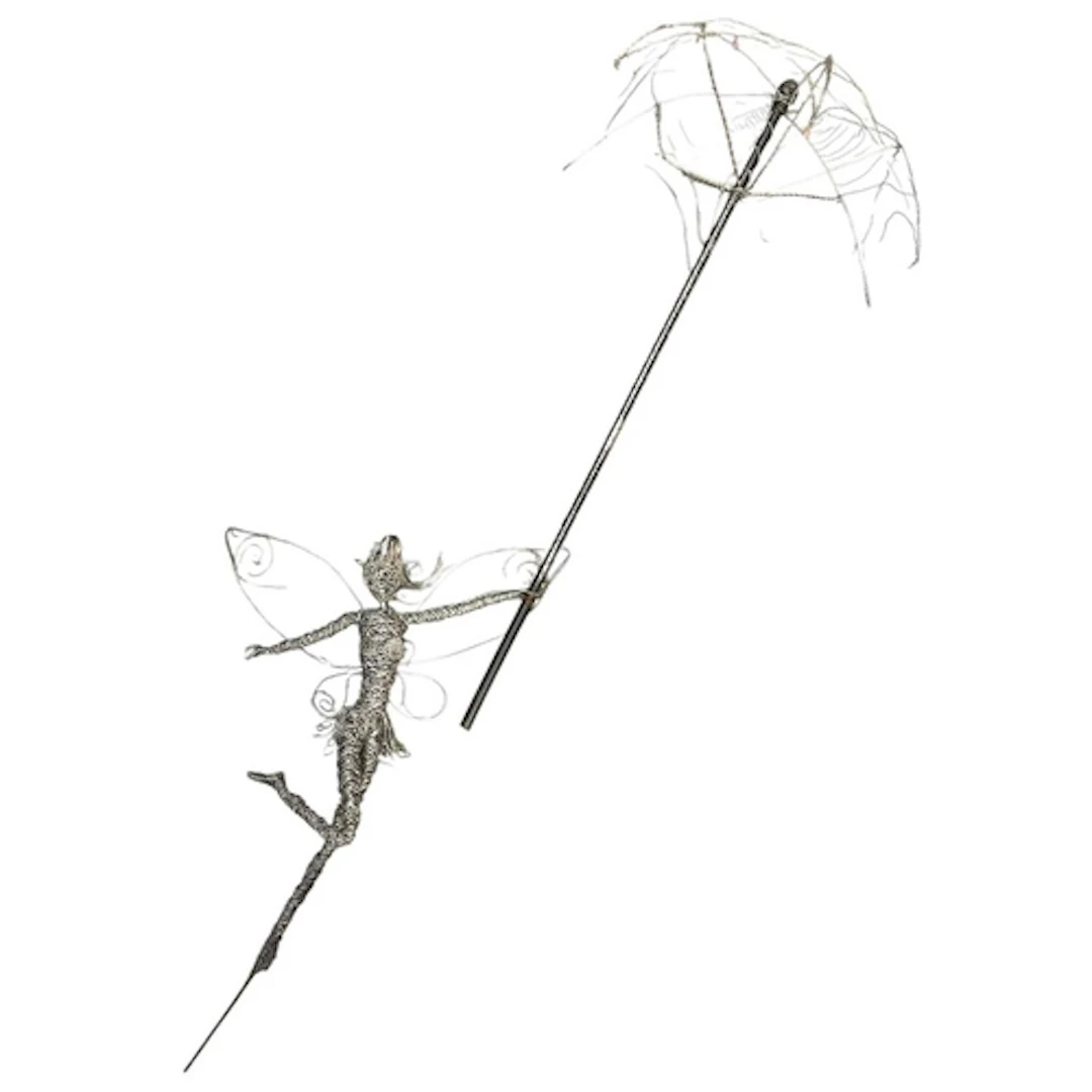 A contemporary wire-worked Fairy garden statue / display. Th...
