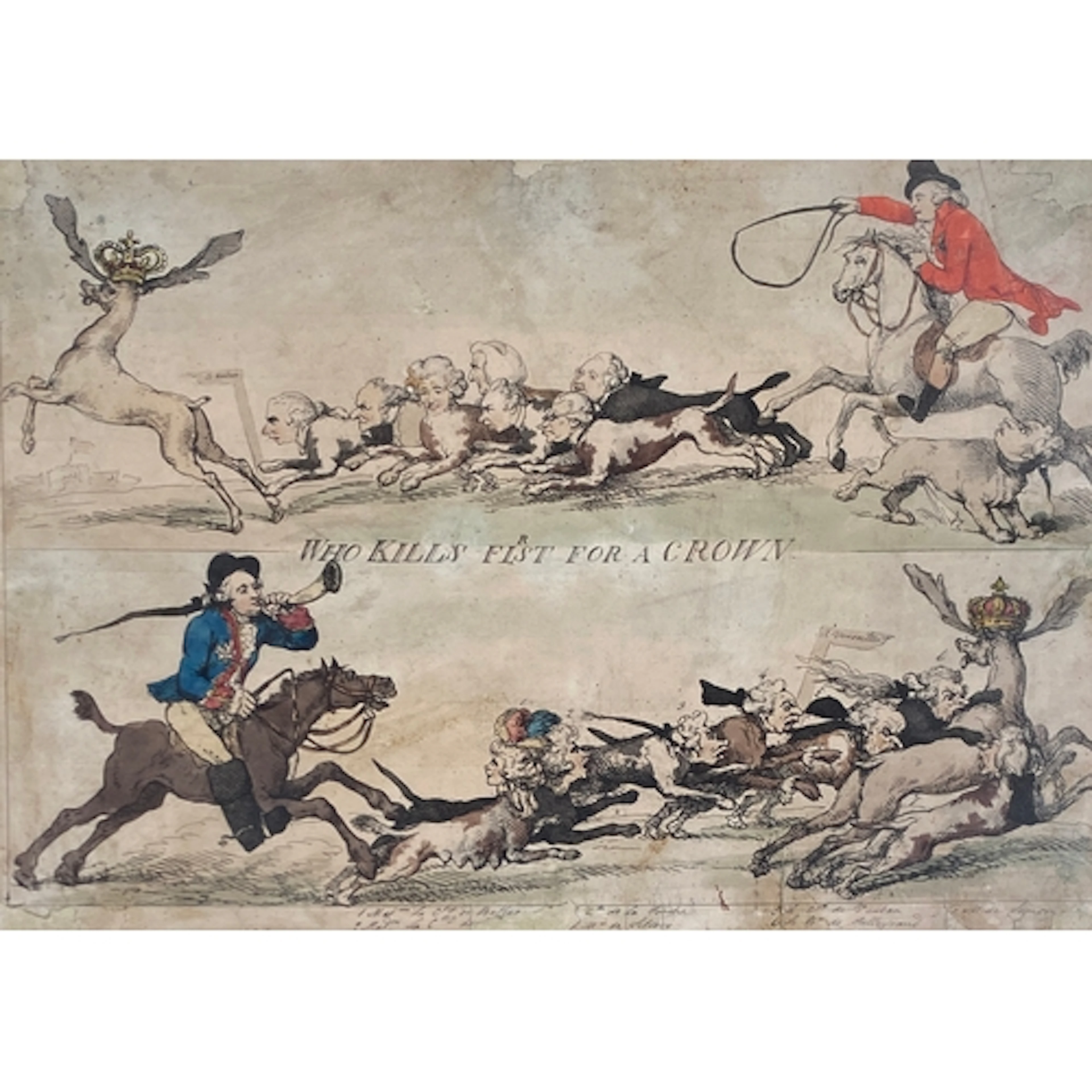 Thomas Rowlandson (1756-1827), 'Who Kills Fi(r)st for a Crow...