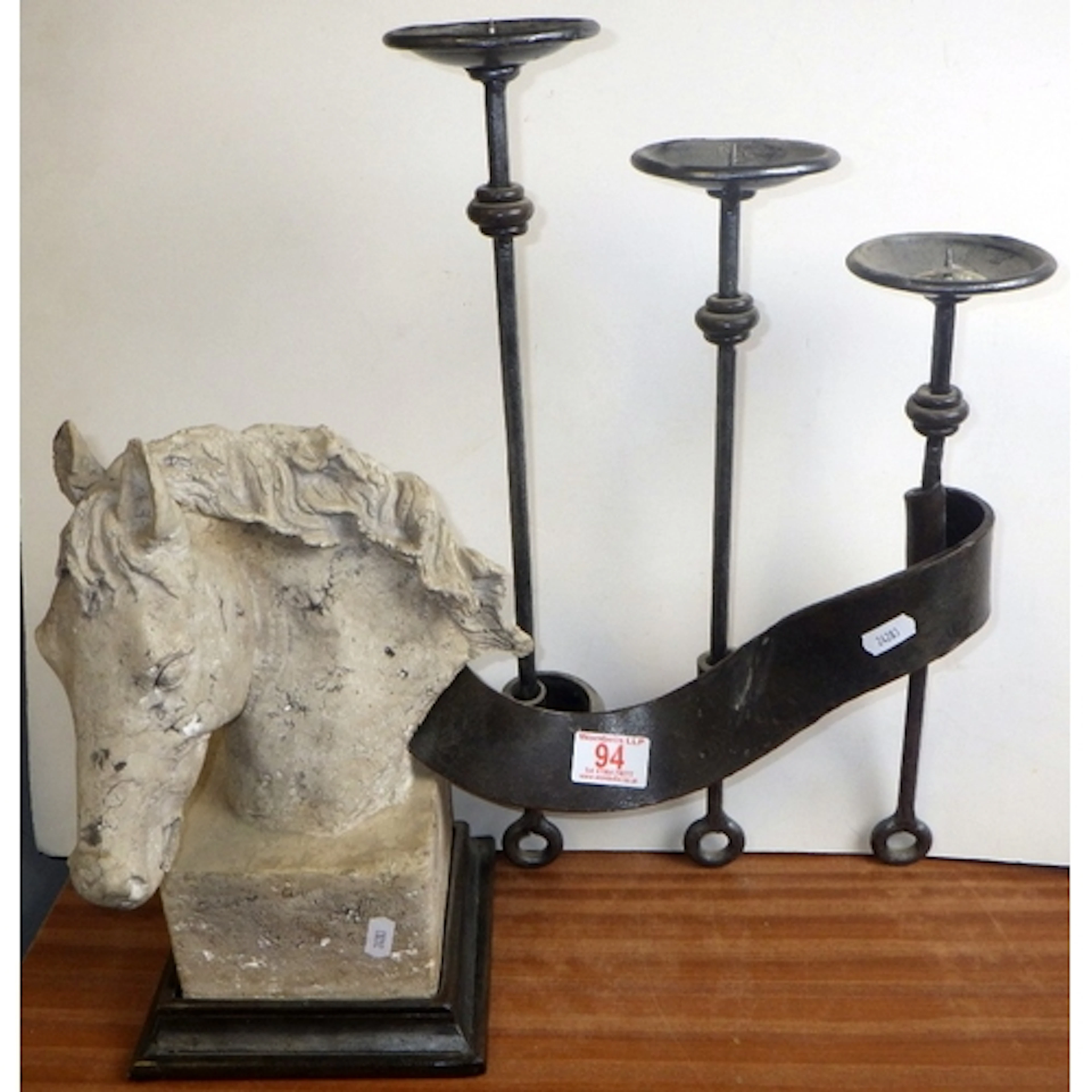 A resin horse candle stand