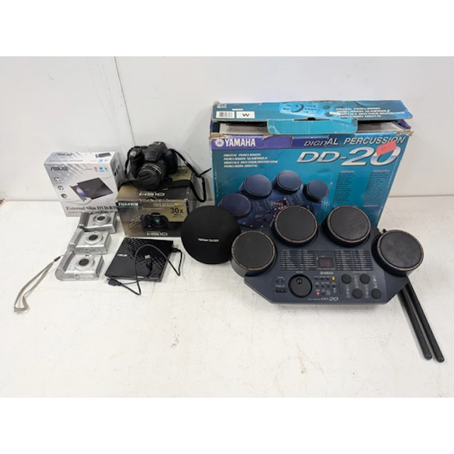 A selection of cameras and electrical items to include three...