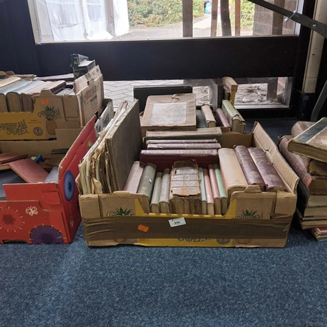FIVE BOXES AND LOOSE ANTIQUARIAN AND VINTAGE BOOKS to inlcud...