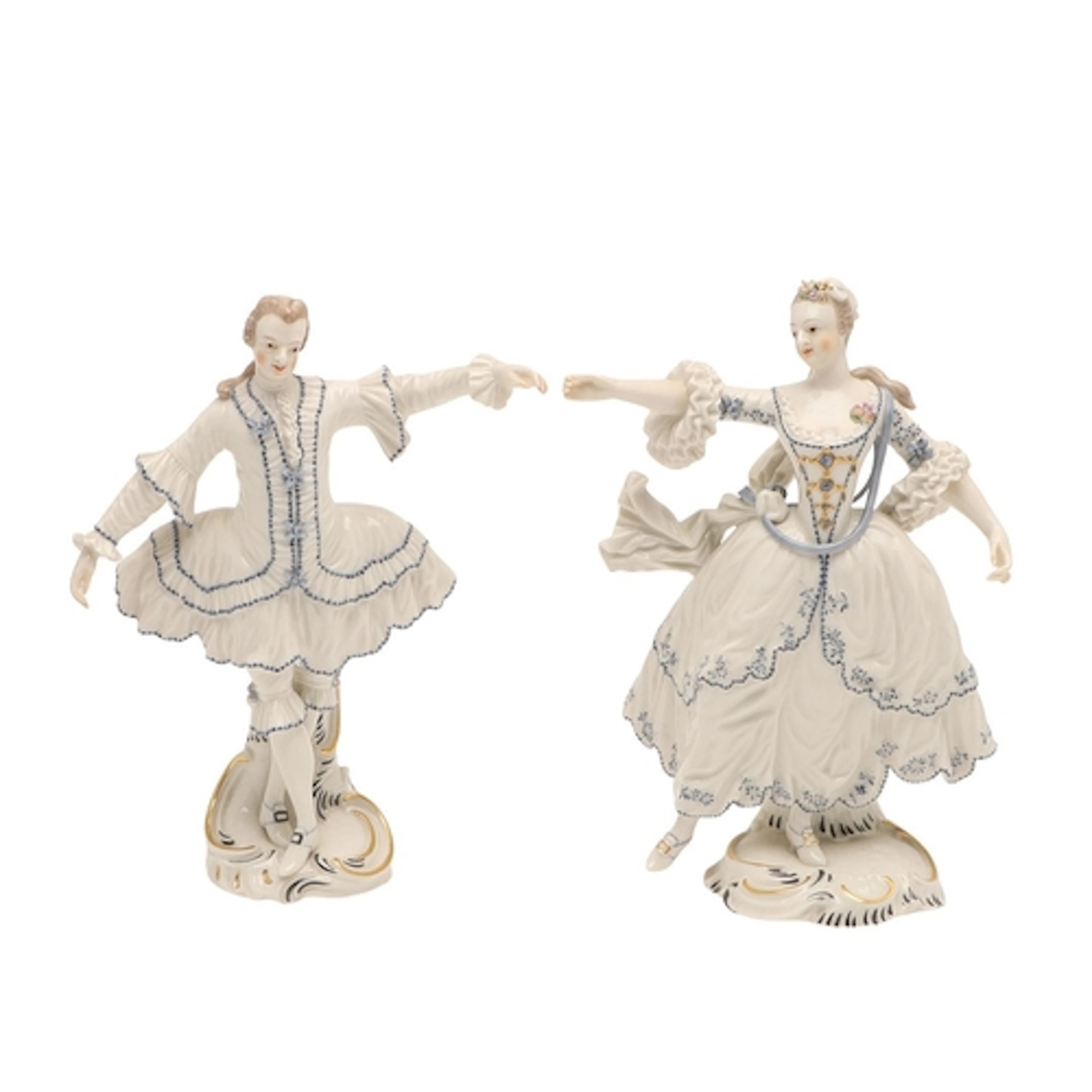 FRANKENTHAL - PAIR OF PORCELAIN FIGURES AFTER NYPHENBURG. A ...