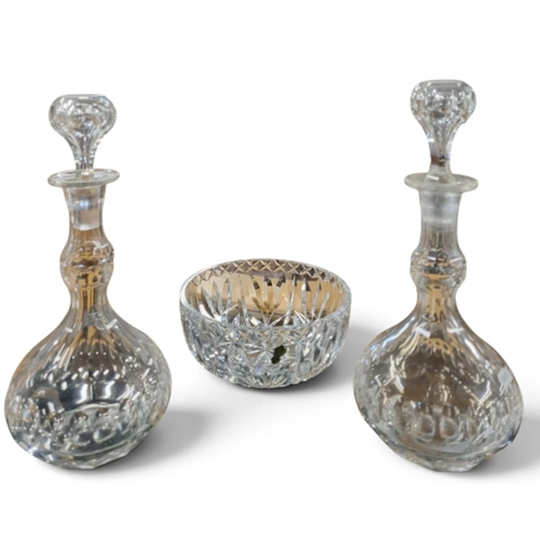 A really good pair of early 20th Century Decanters along wit...