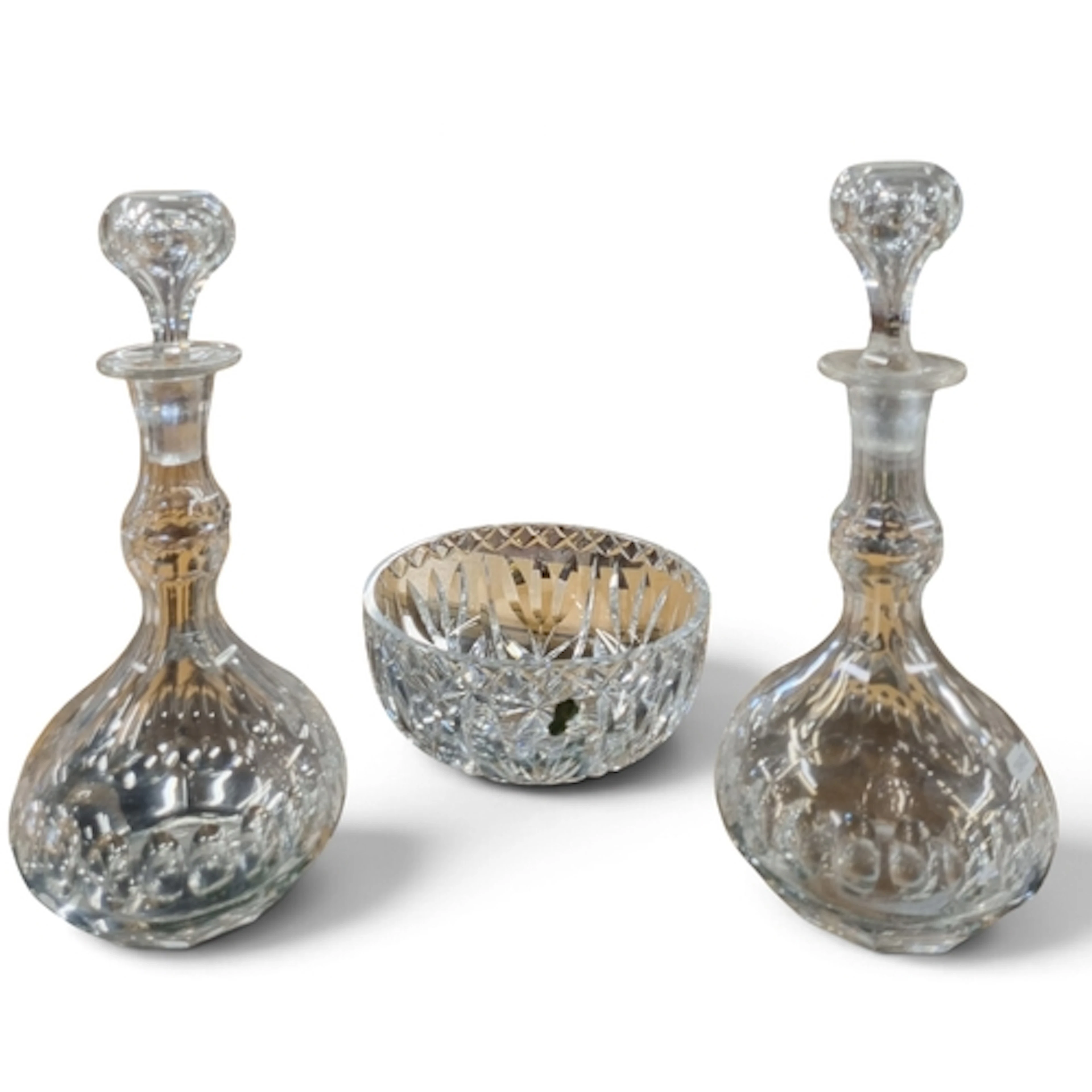 A really good pair of early 20th Century Decanters along wit...