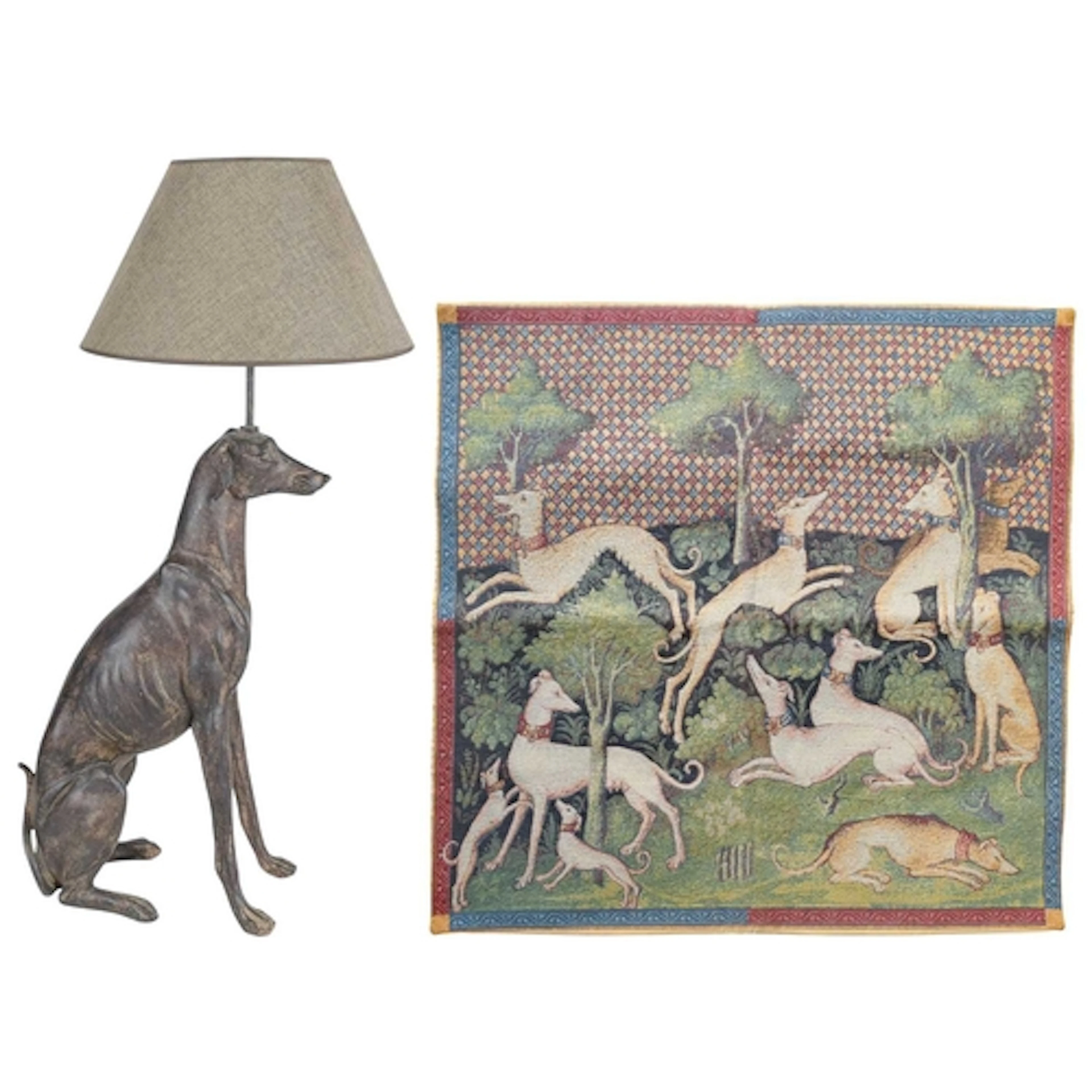 Sighthounds - A Craye (Groupe Flemish Tapestries) Medieval s...