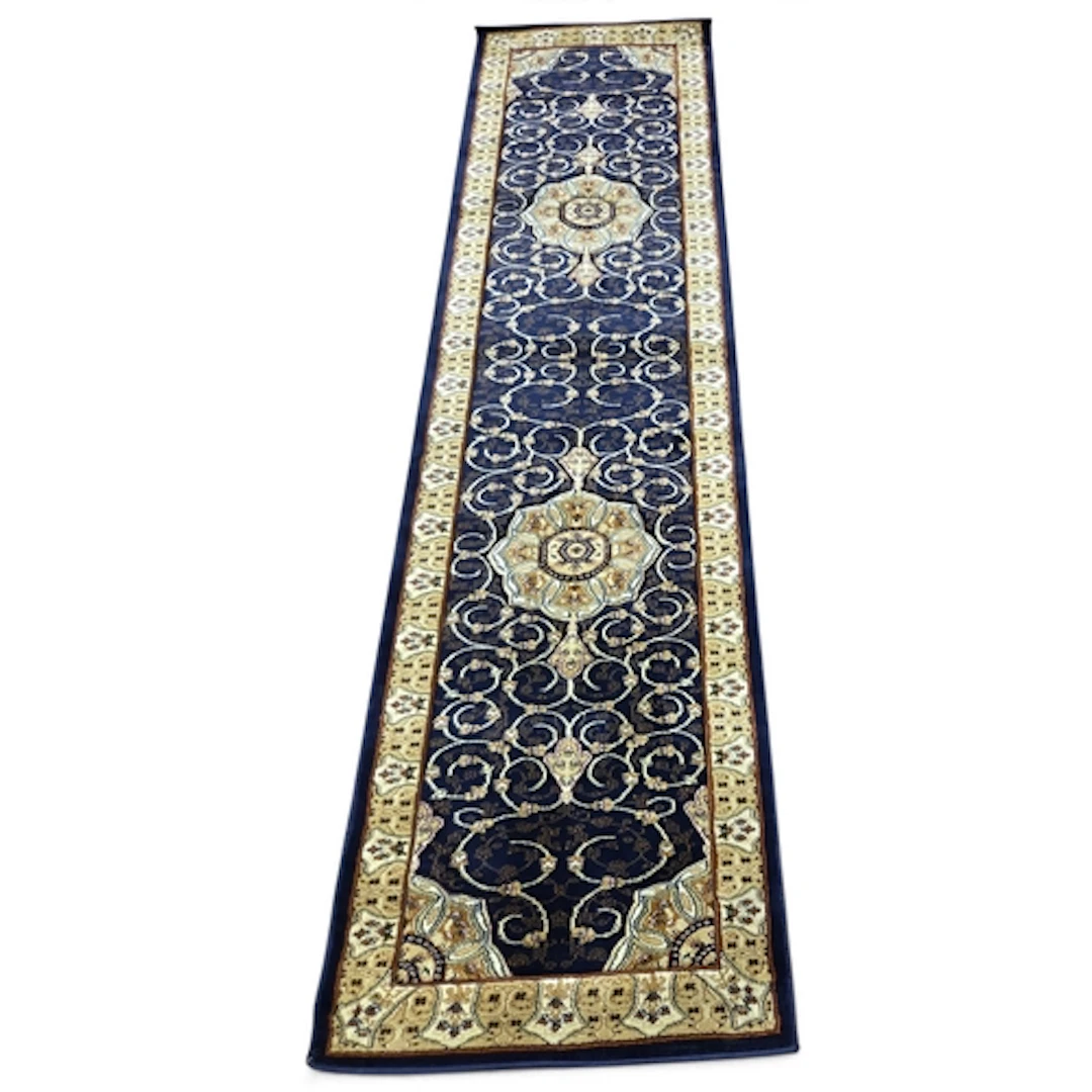 A full-pile hand-woven Turkish runner, decorated with a trad...