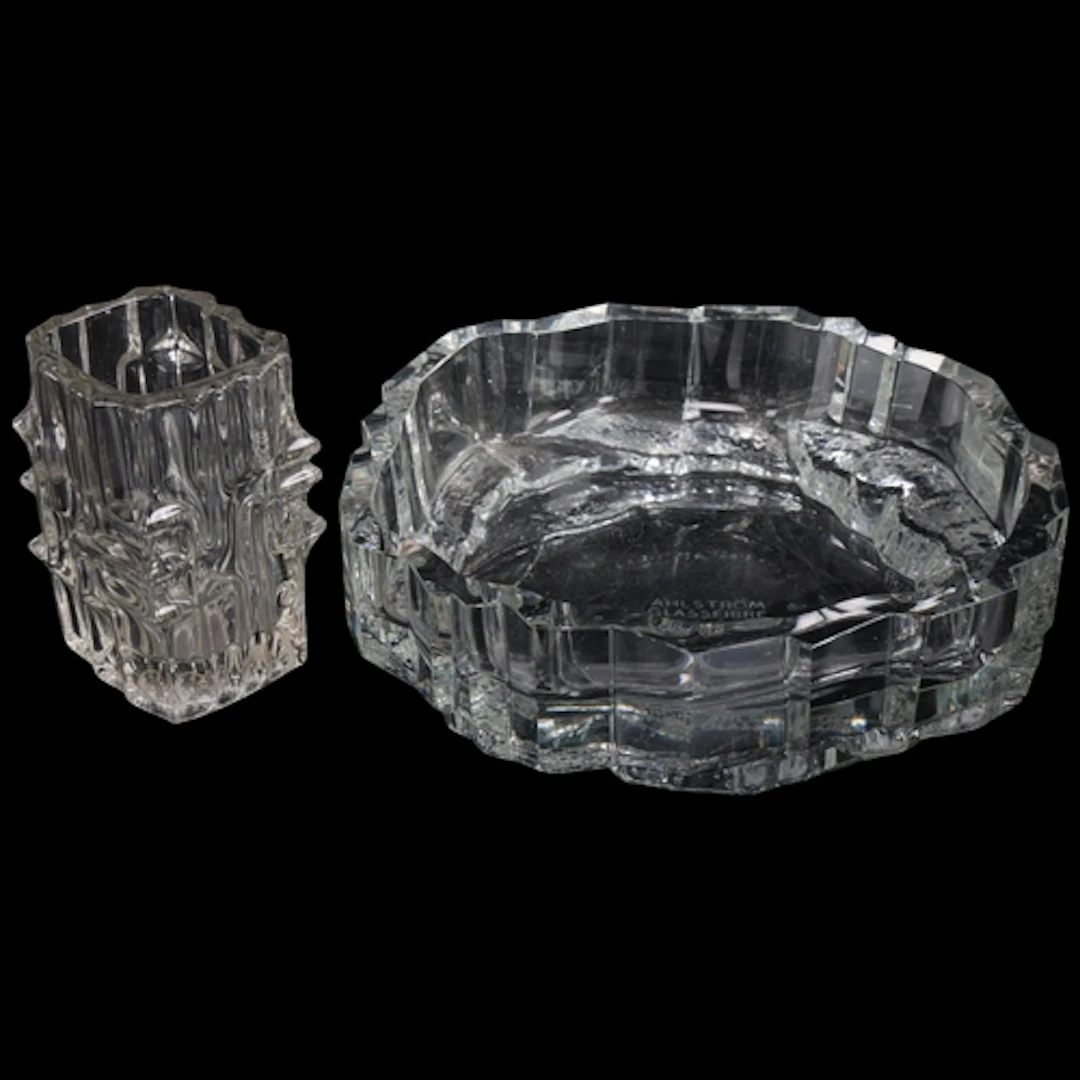 TAPIO WIRKKALA, Finland, a large glass bowl, inscribed 'Ahls...