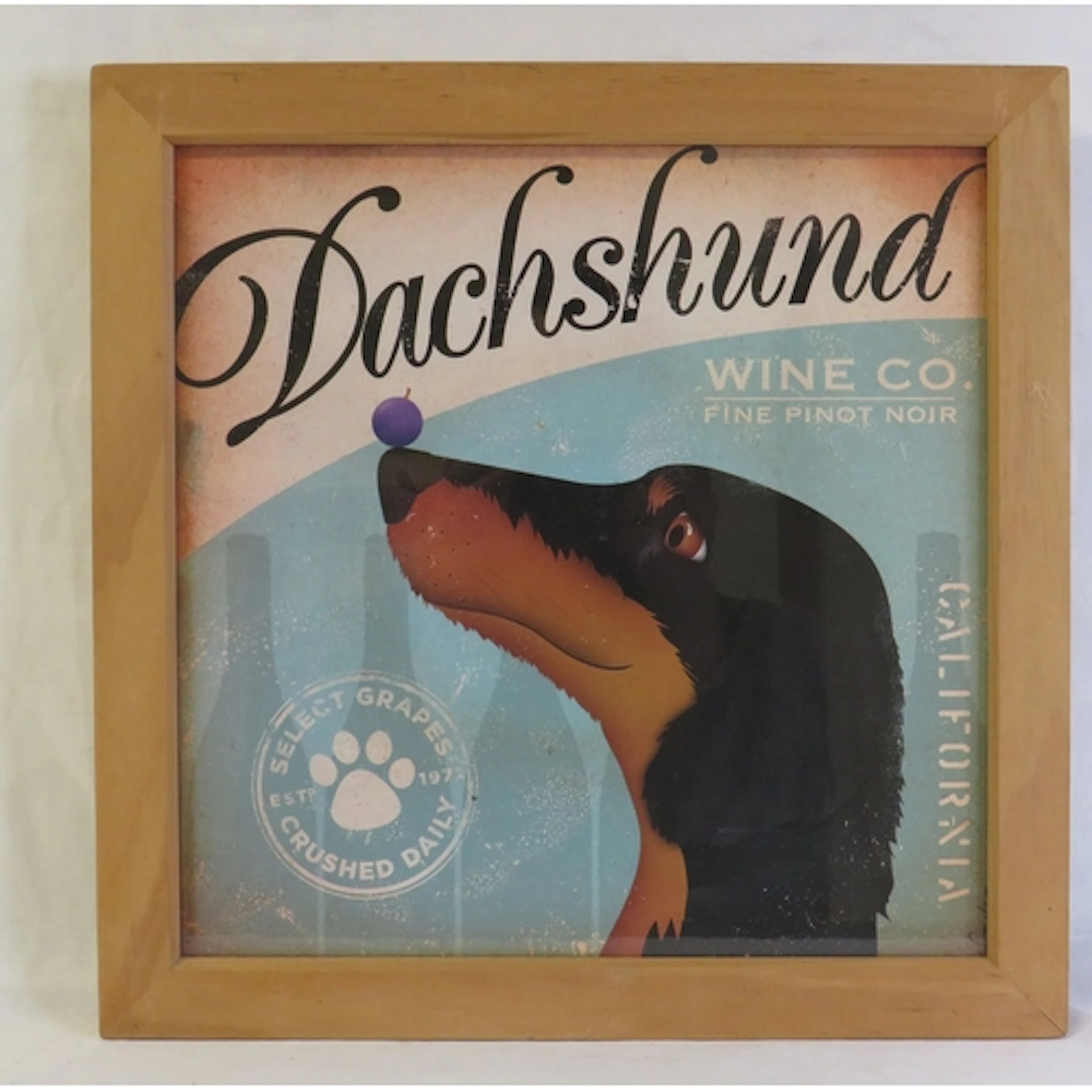 F/g Printed Poster entitled 'Dachshund Wine Company Californ...