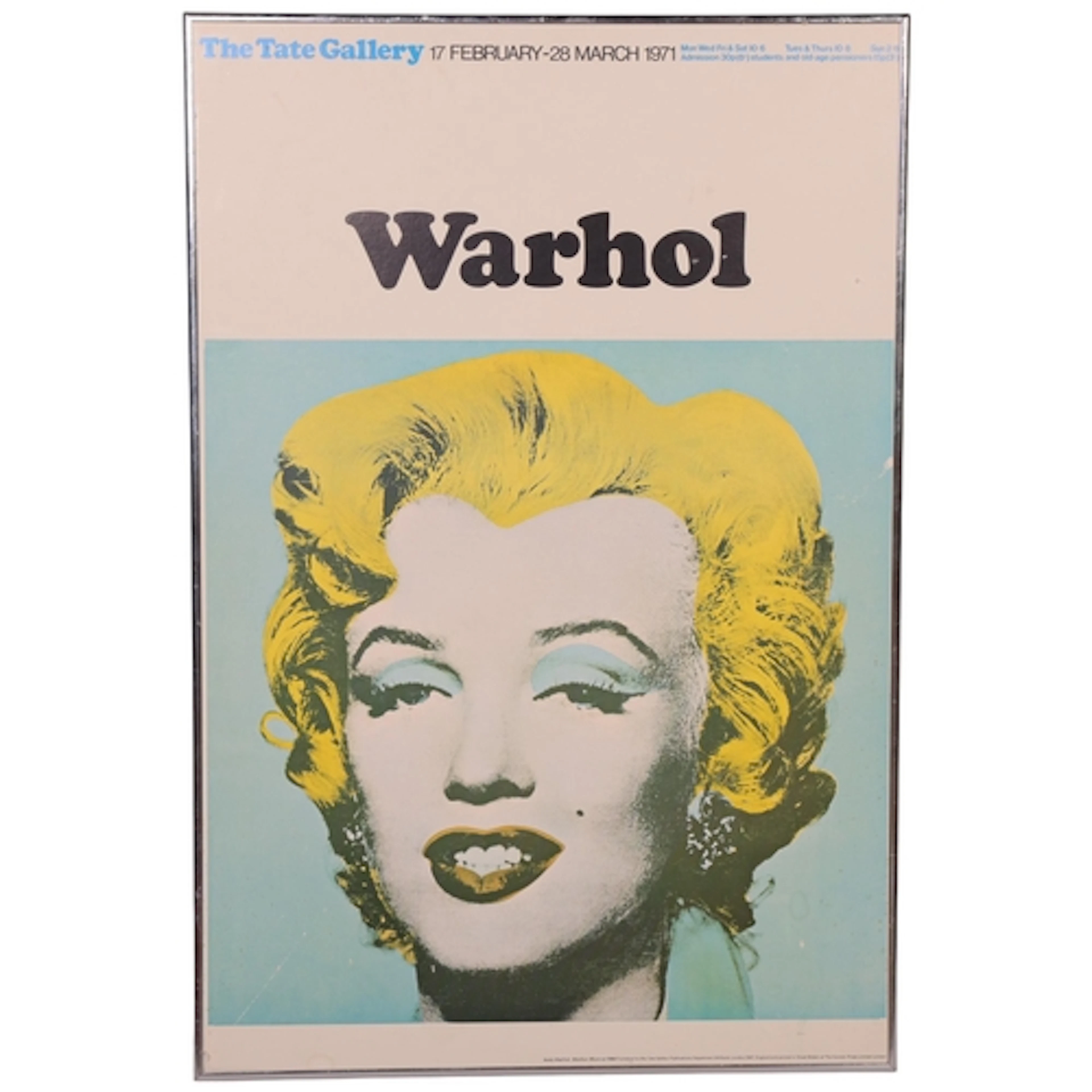 After Andy Warhol, a 1971 Tate Gallery Exhibition poster, Ma...