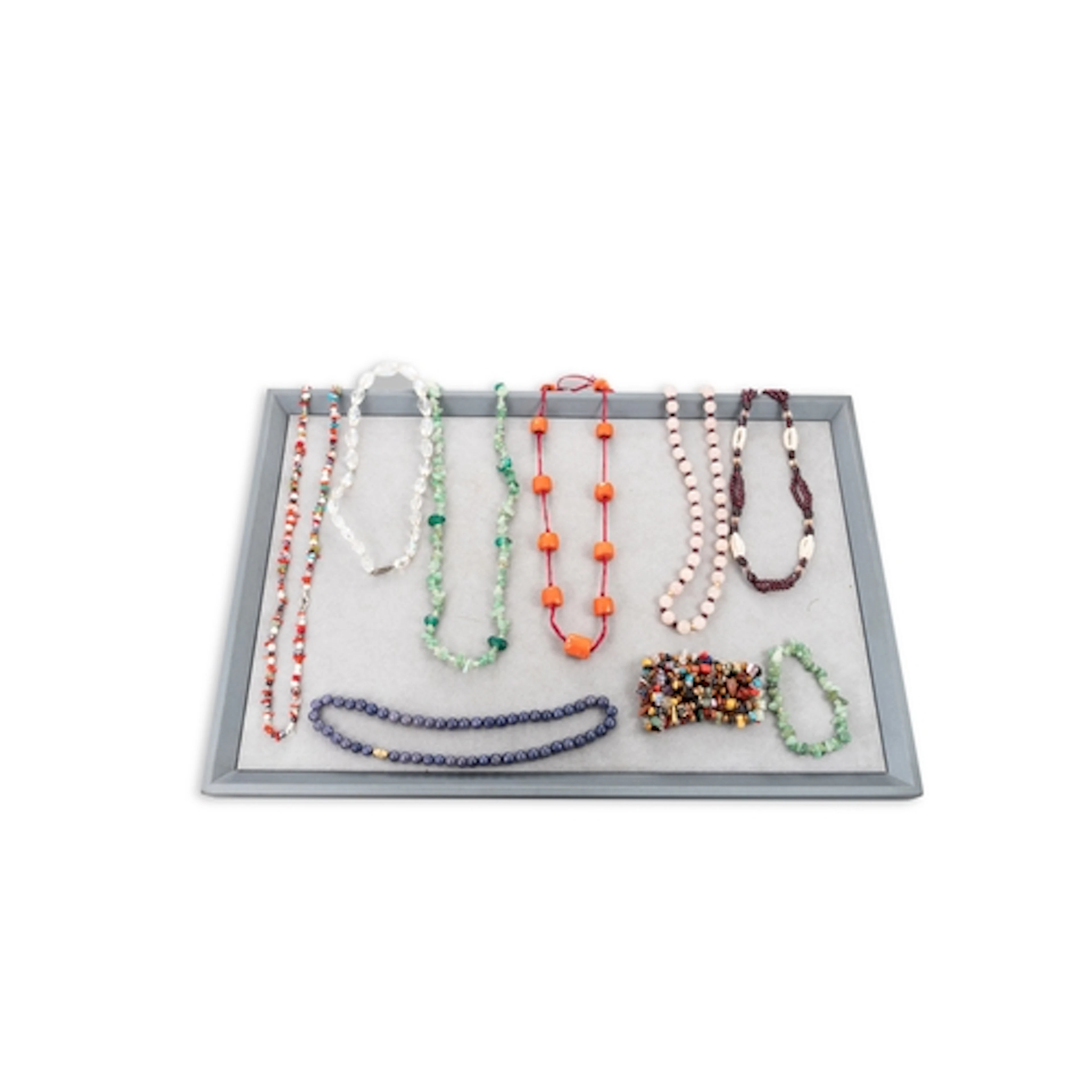 A INTERESTING COLLECTION OF SEMI-PRECIOUS BEADS, to include ...