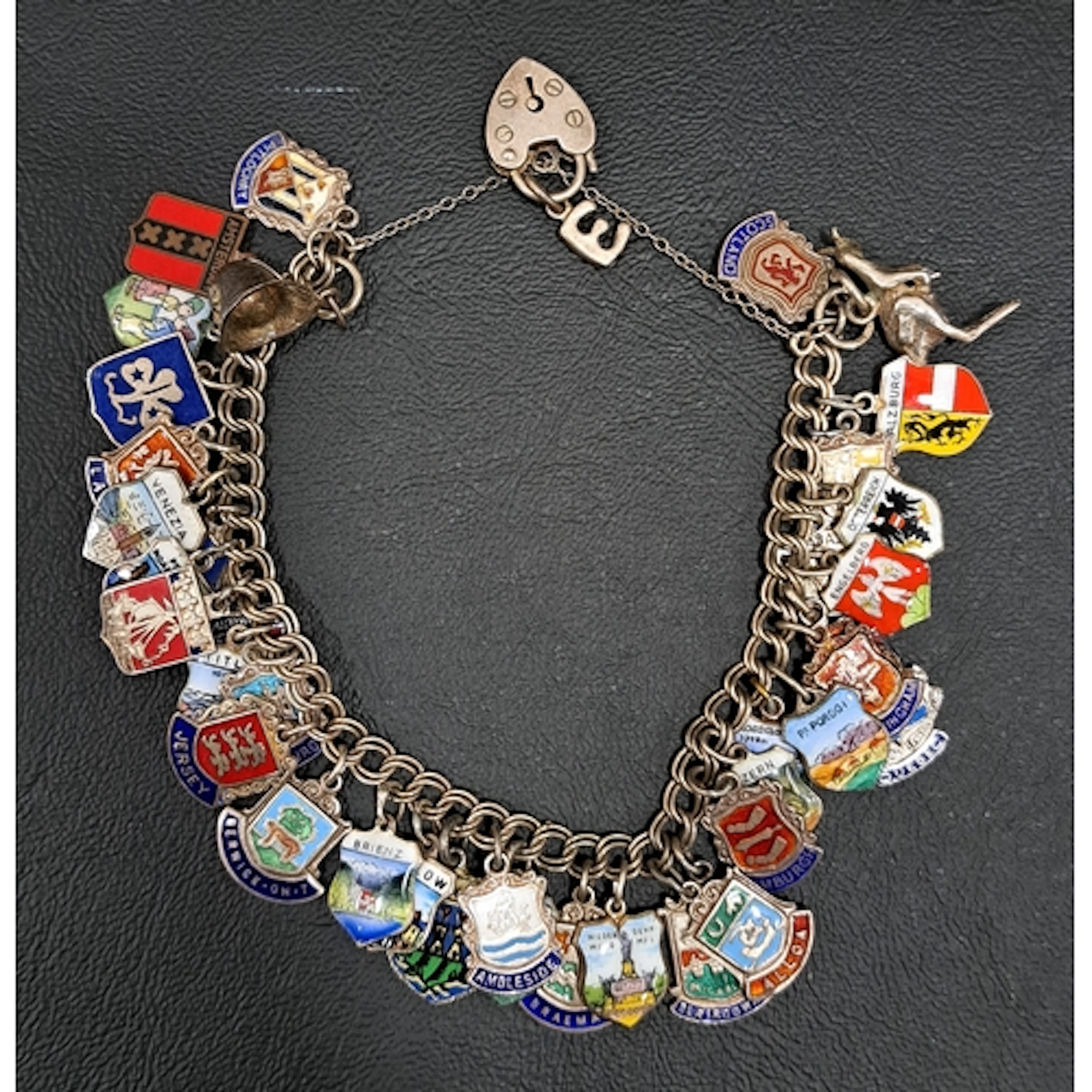 ENAMEL DECORATED SOUVENIR CHARM BRACELET for a large number ...