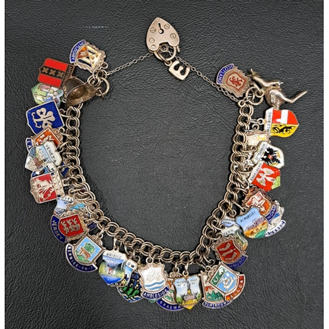 ENAMEL DECORATED SOUVENIR CHARM BRACELET for a large number ...