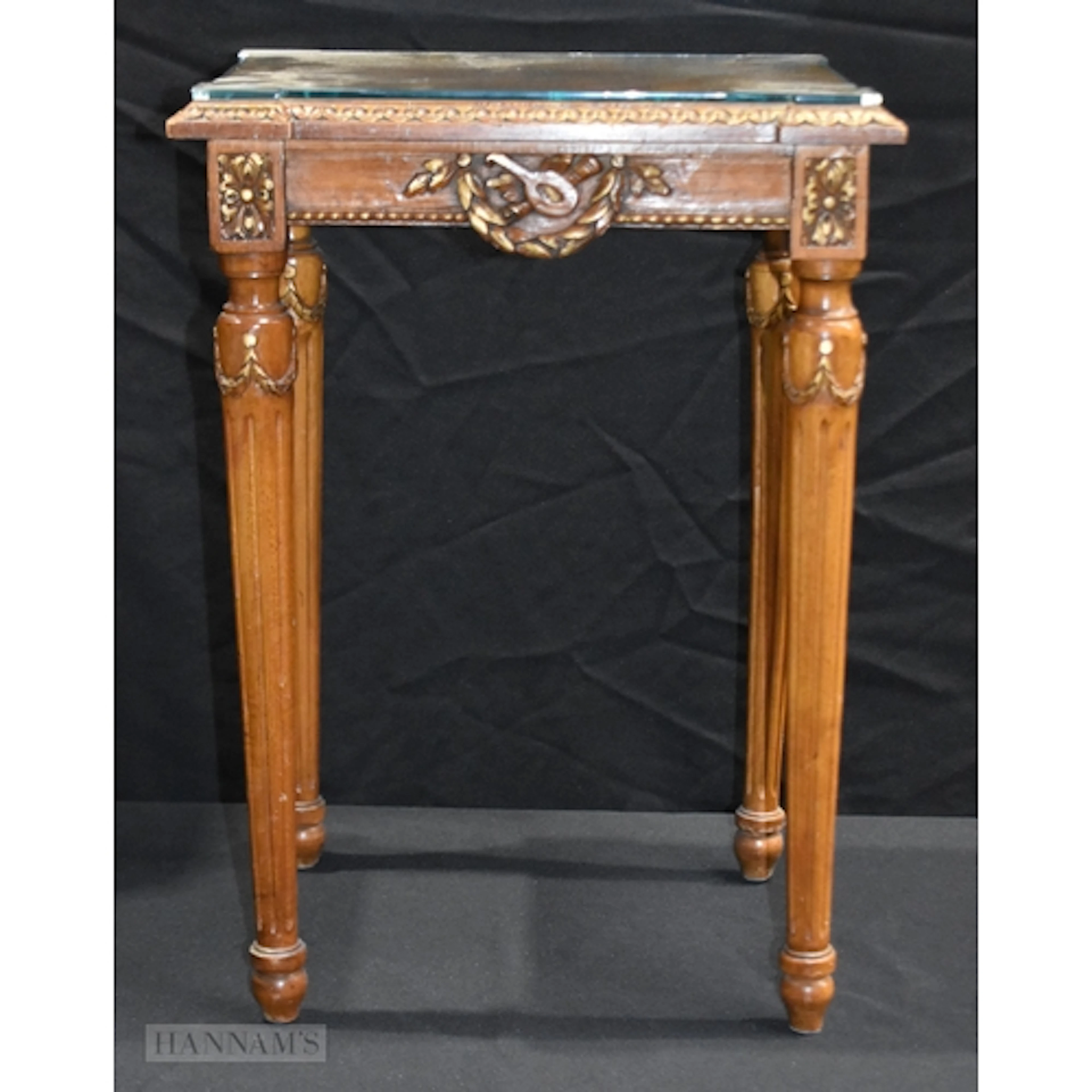 A small antique walnut burr side table 21 x 37 x 31cm