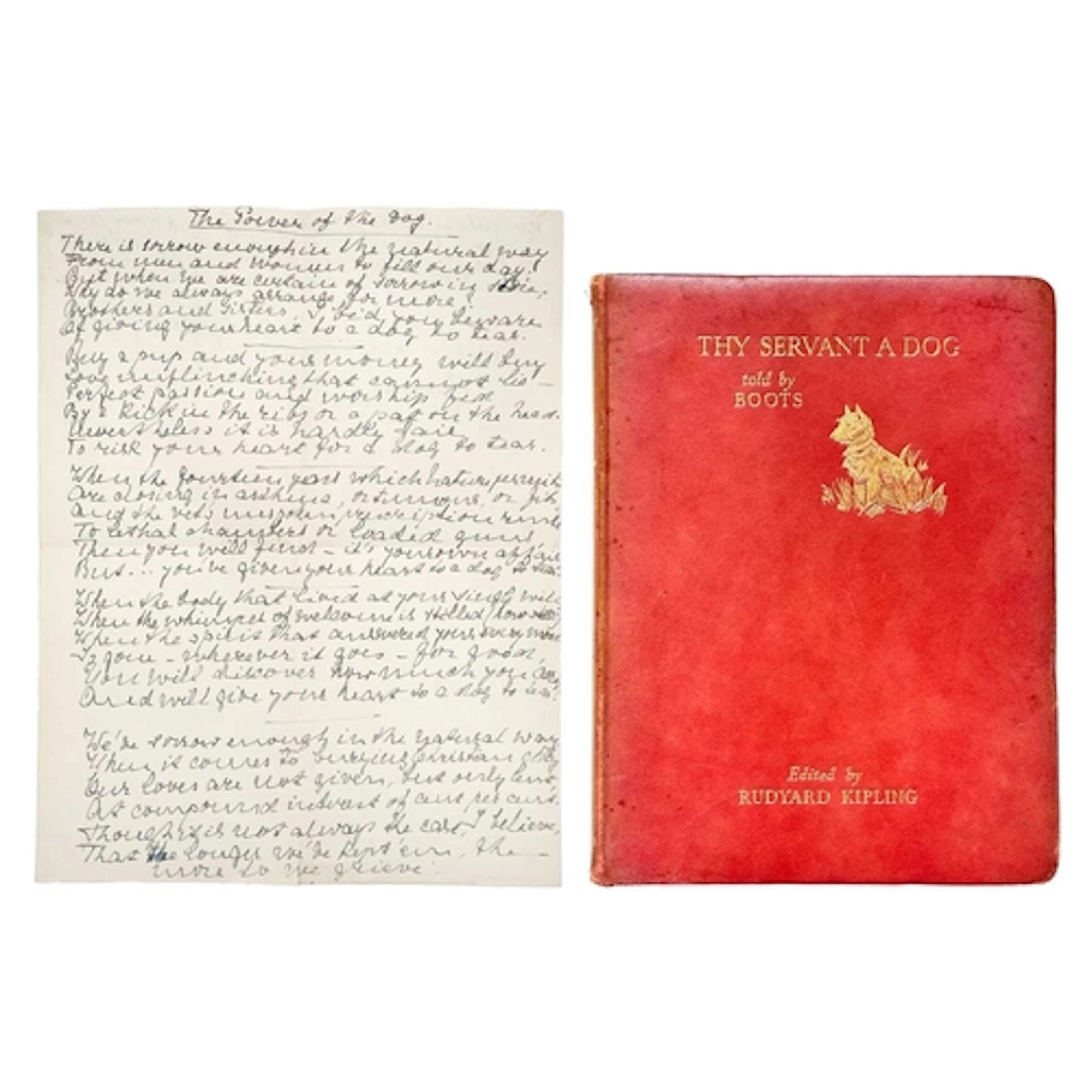Rudyard Kipling (reportedly by) handwritten manuscript poem ...
