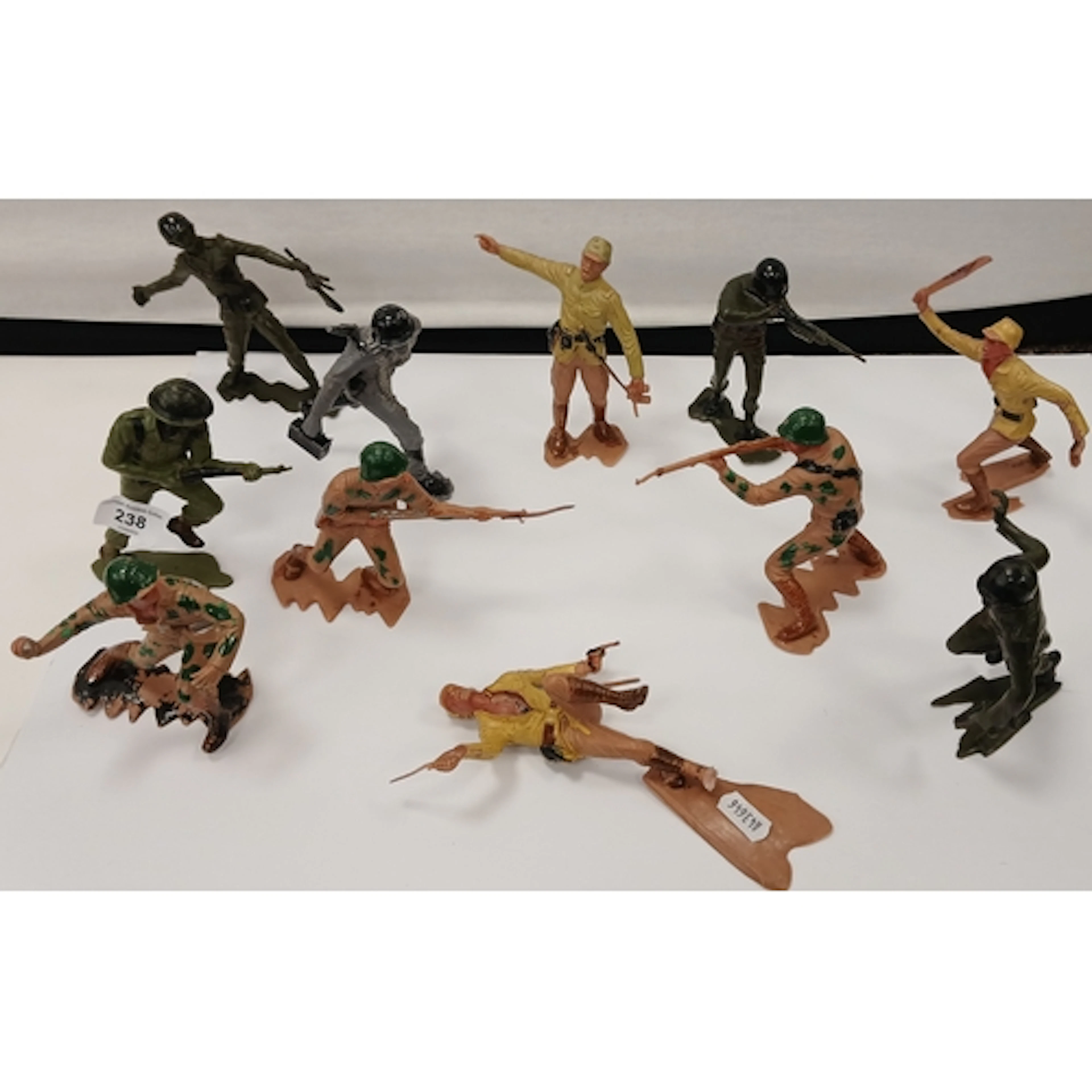 Collection of Louis Marx plastic military figures and toy so...
