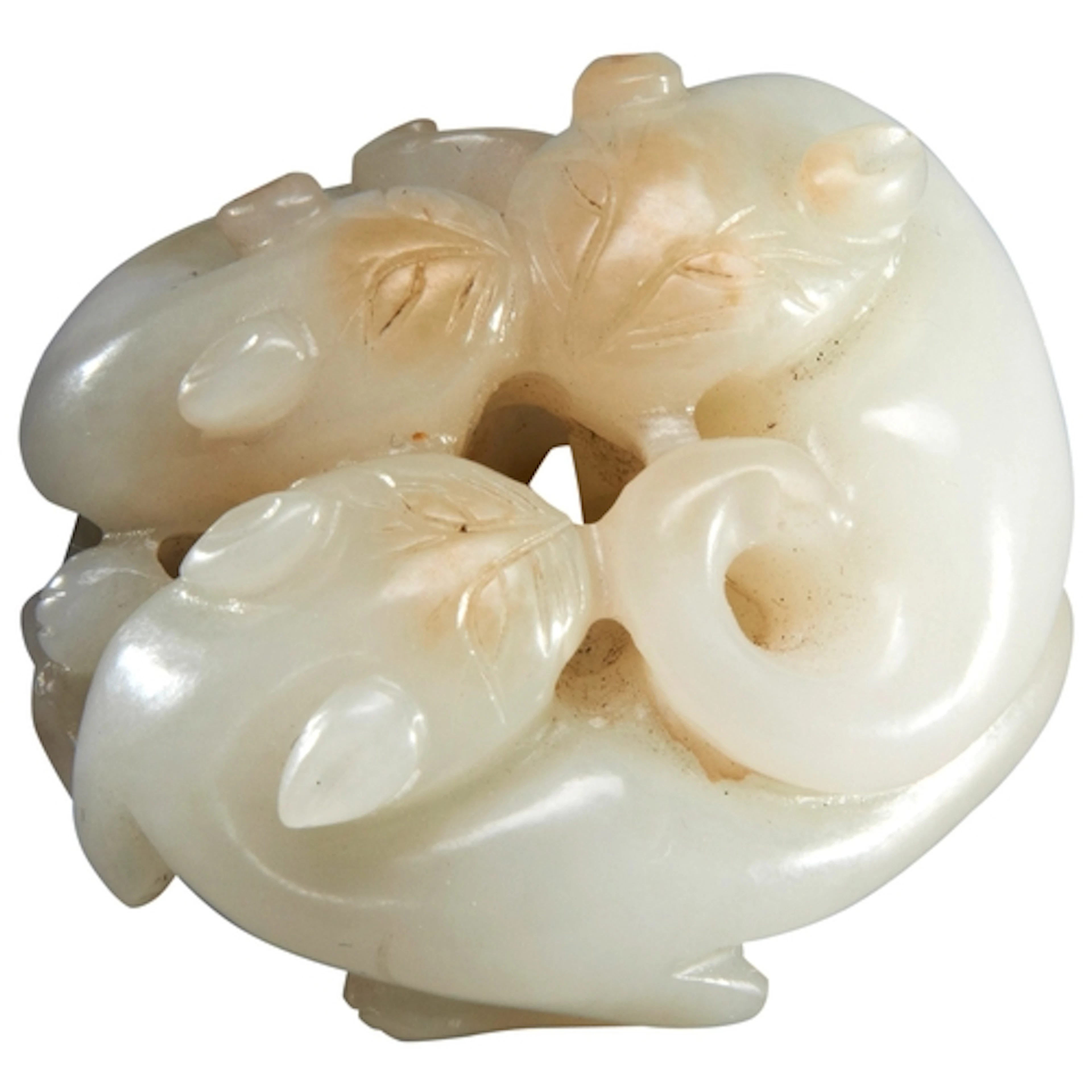 A FINE WHITE JADE 'CATS' GROUP QING DYNASTY, 18TH / 19TH CEN...