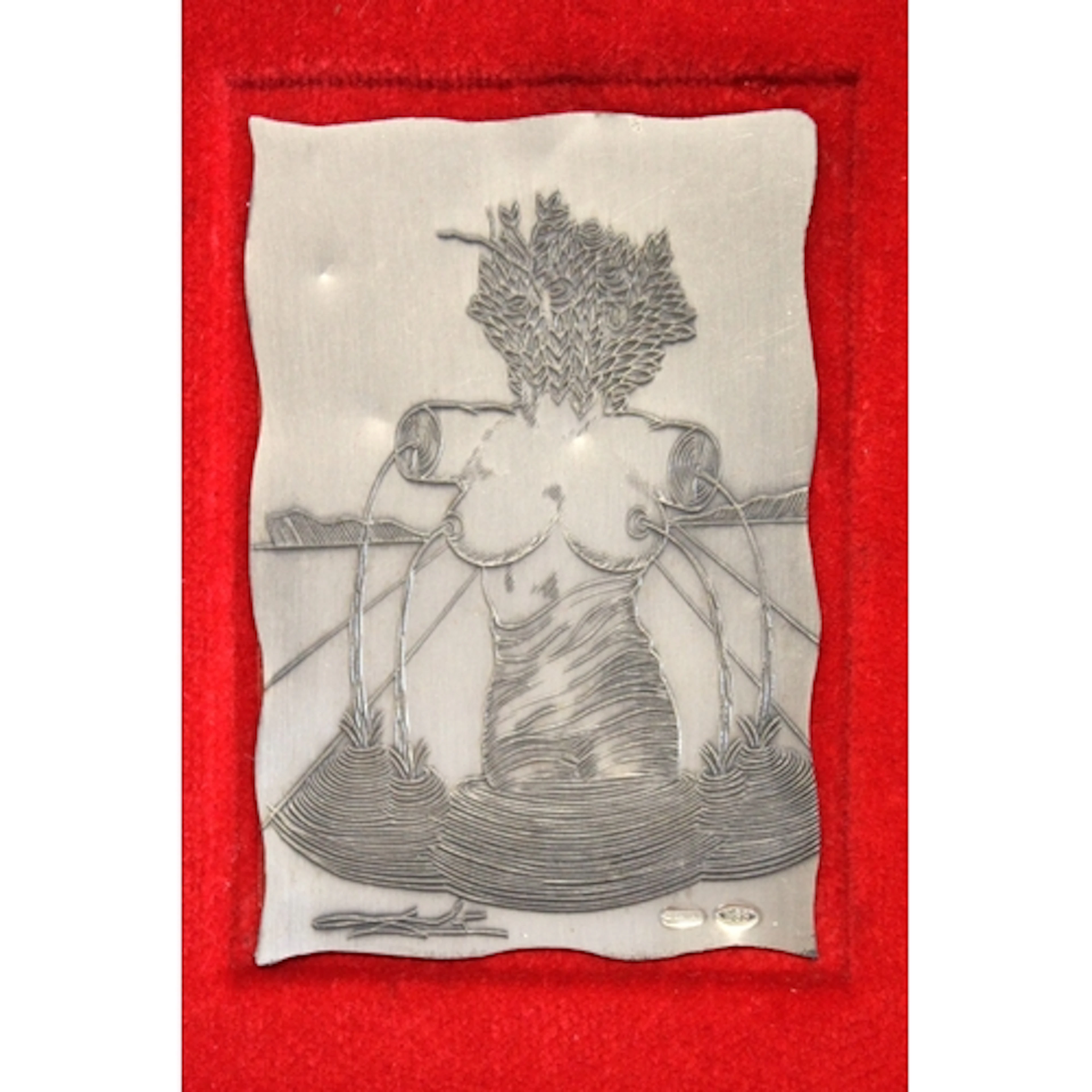 After Salvador Dali, small silver plaque, ' La Venere Italic...