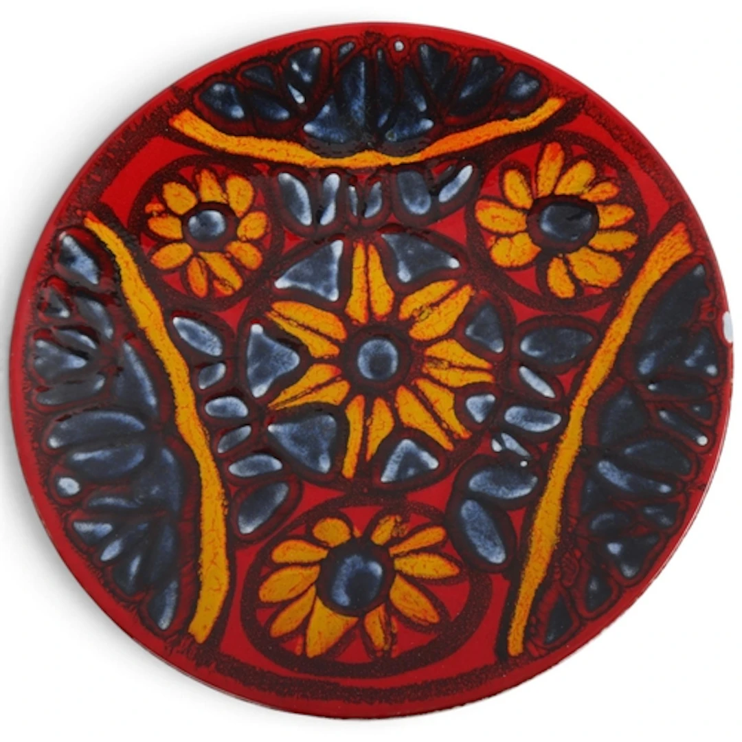 A Poole Pottery Delphis charger, decorated by JANET LAIRD, c...